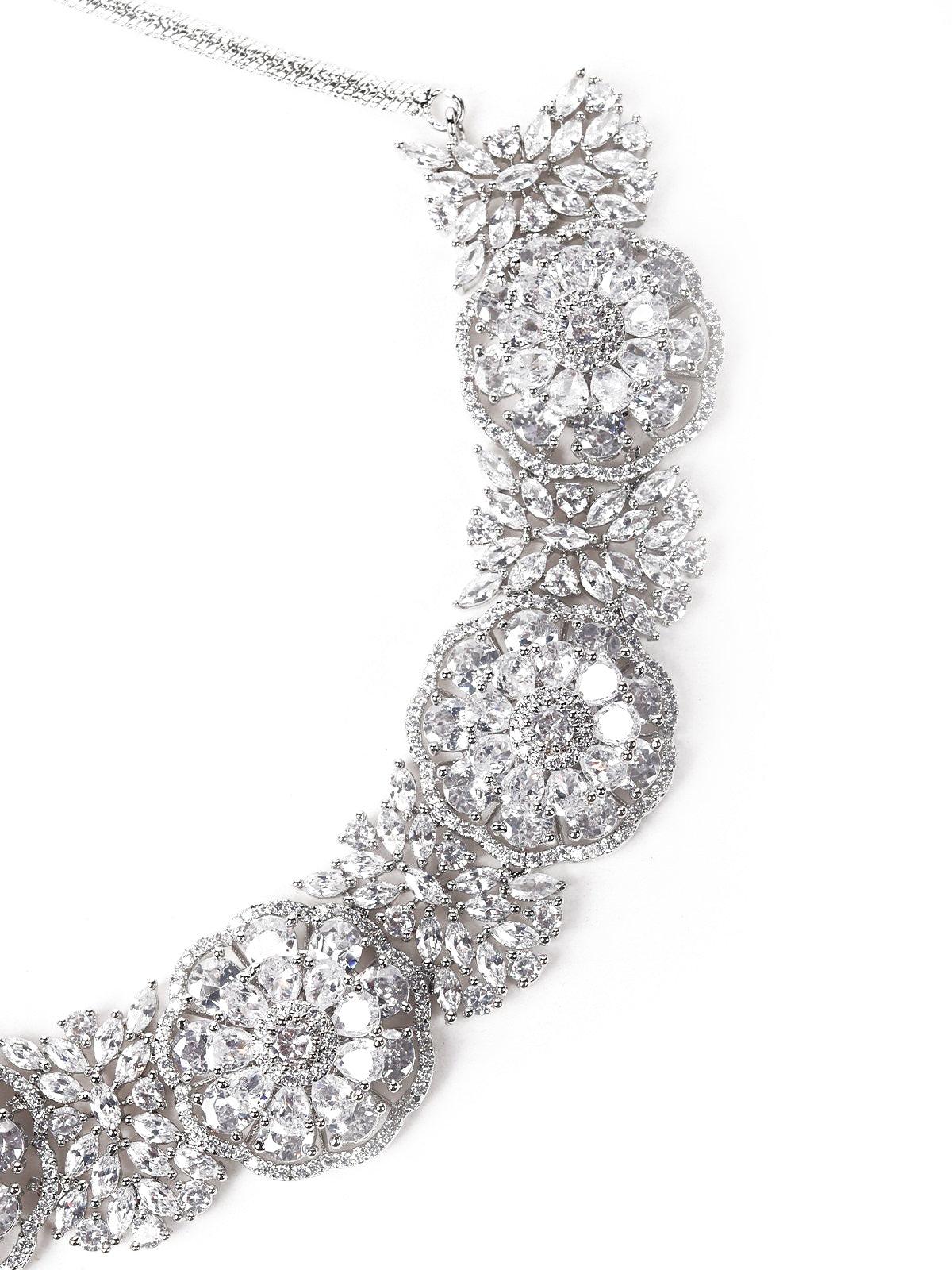 Odette Women Silver Metal Necklace Set - Image 4