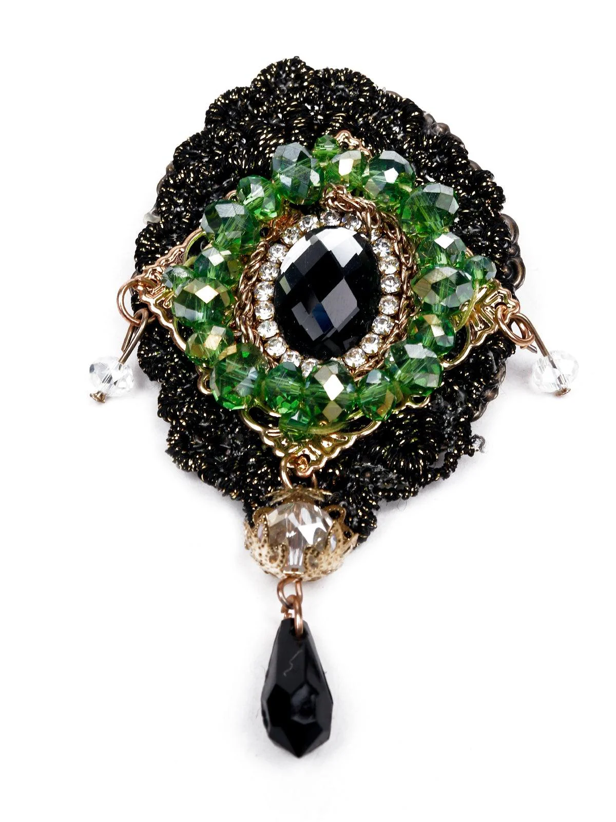 Odette Women Green Metal Brooch - Image 3