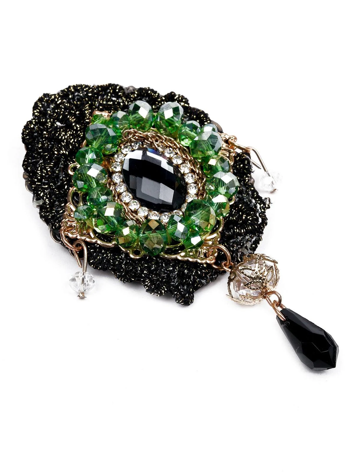 Odette Women Green Metal Brooch - Image 4