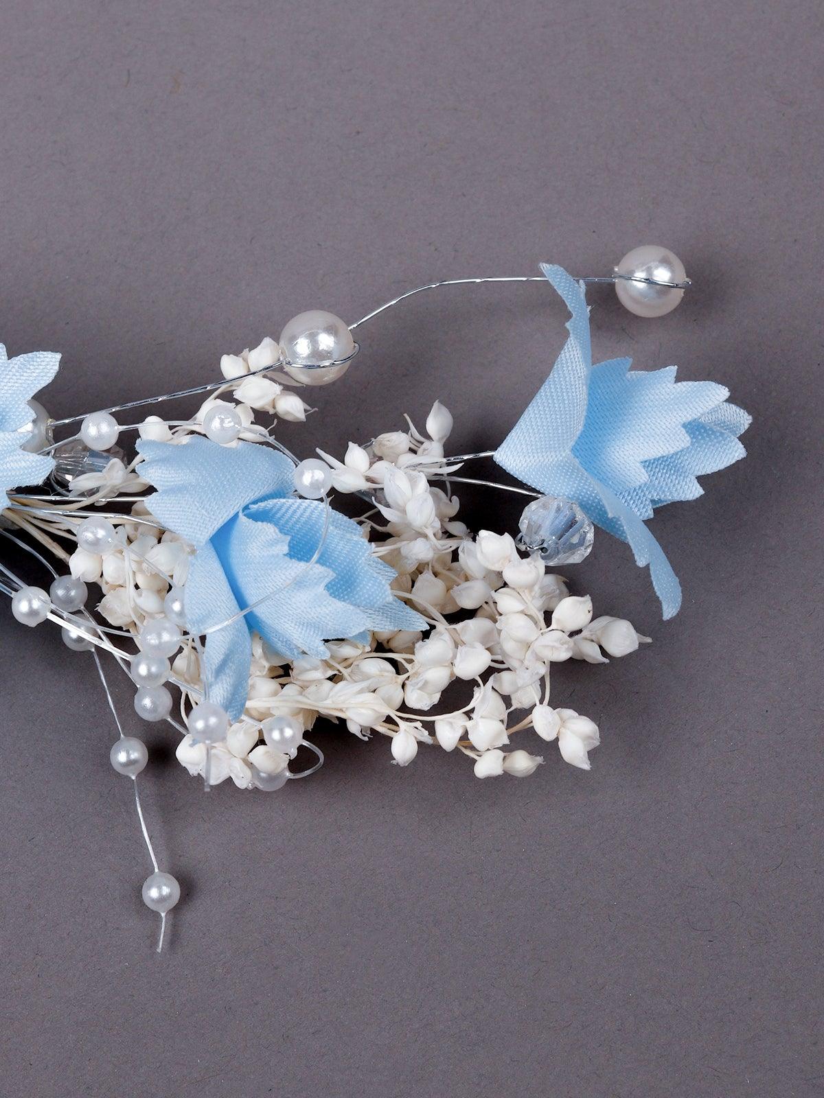 Odette Women Blue Fabric Brooch - Image 5