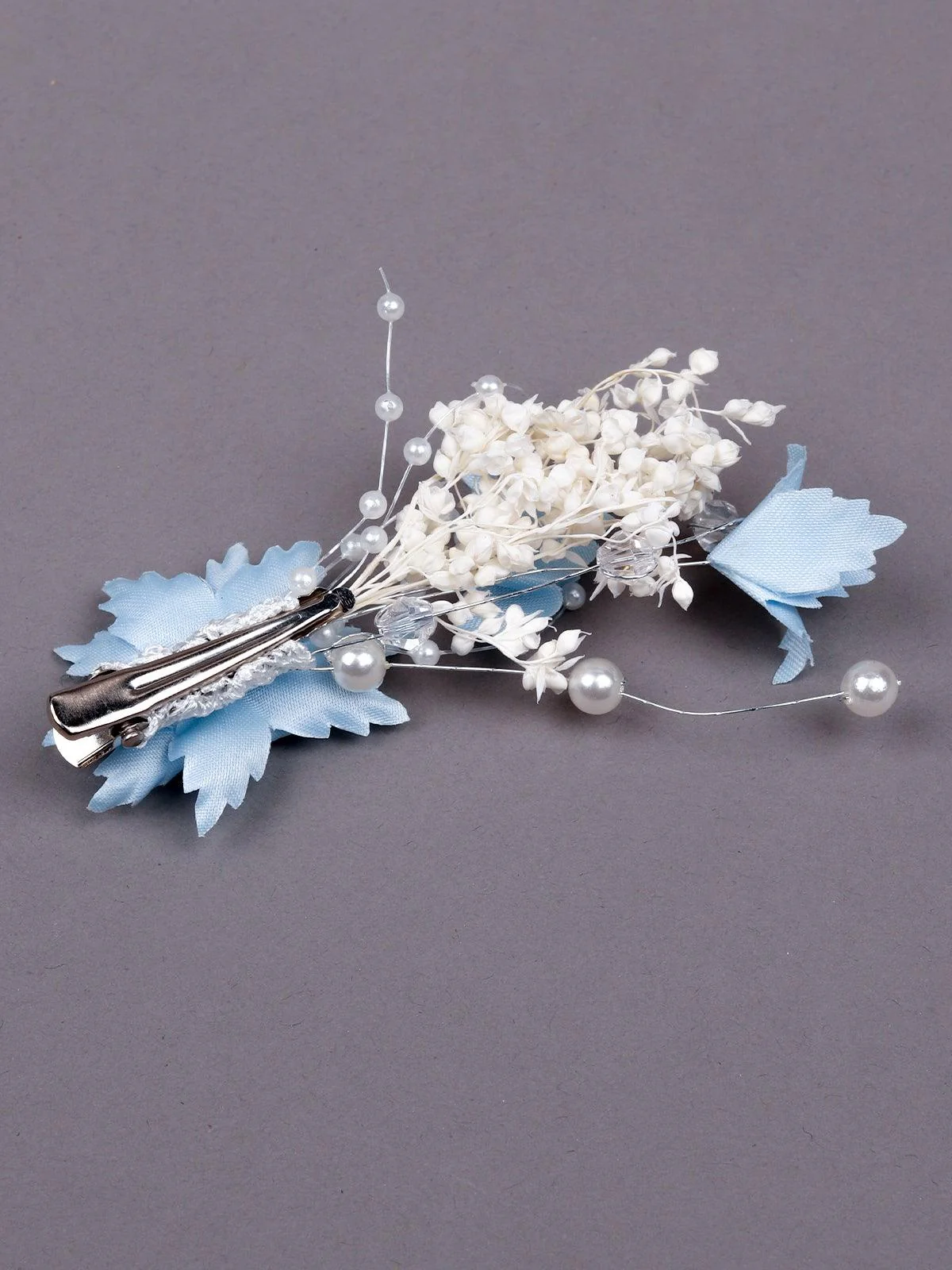 Odette Women Blue Fabric Brooch - Image 6