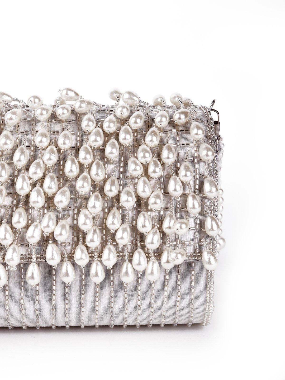 Odette Women Silver Metal Sling Bag - Image 5