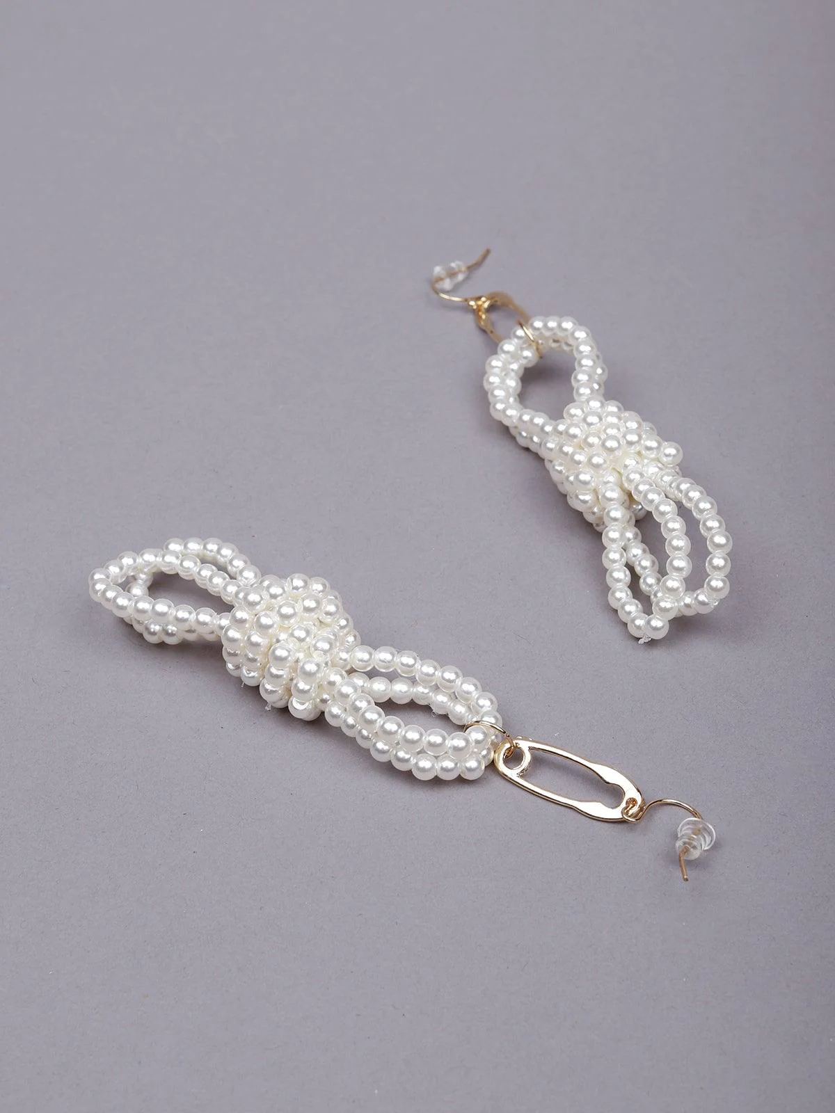 Odette Women White Beaded Drop Earrings - Image 6