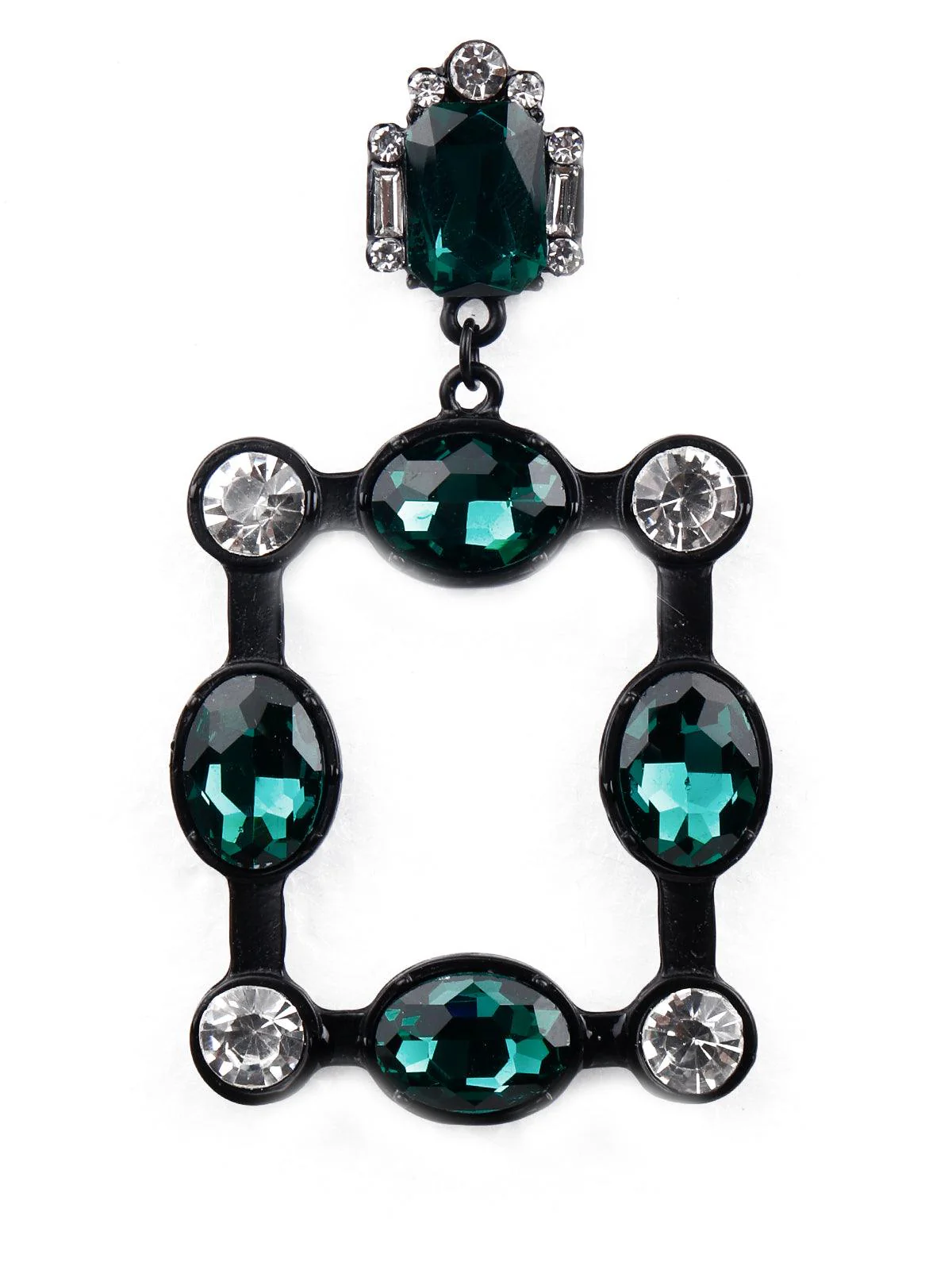 Odette Women Exquisite Green Statement Drop Earrings - Image 4