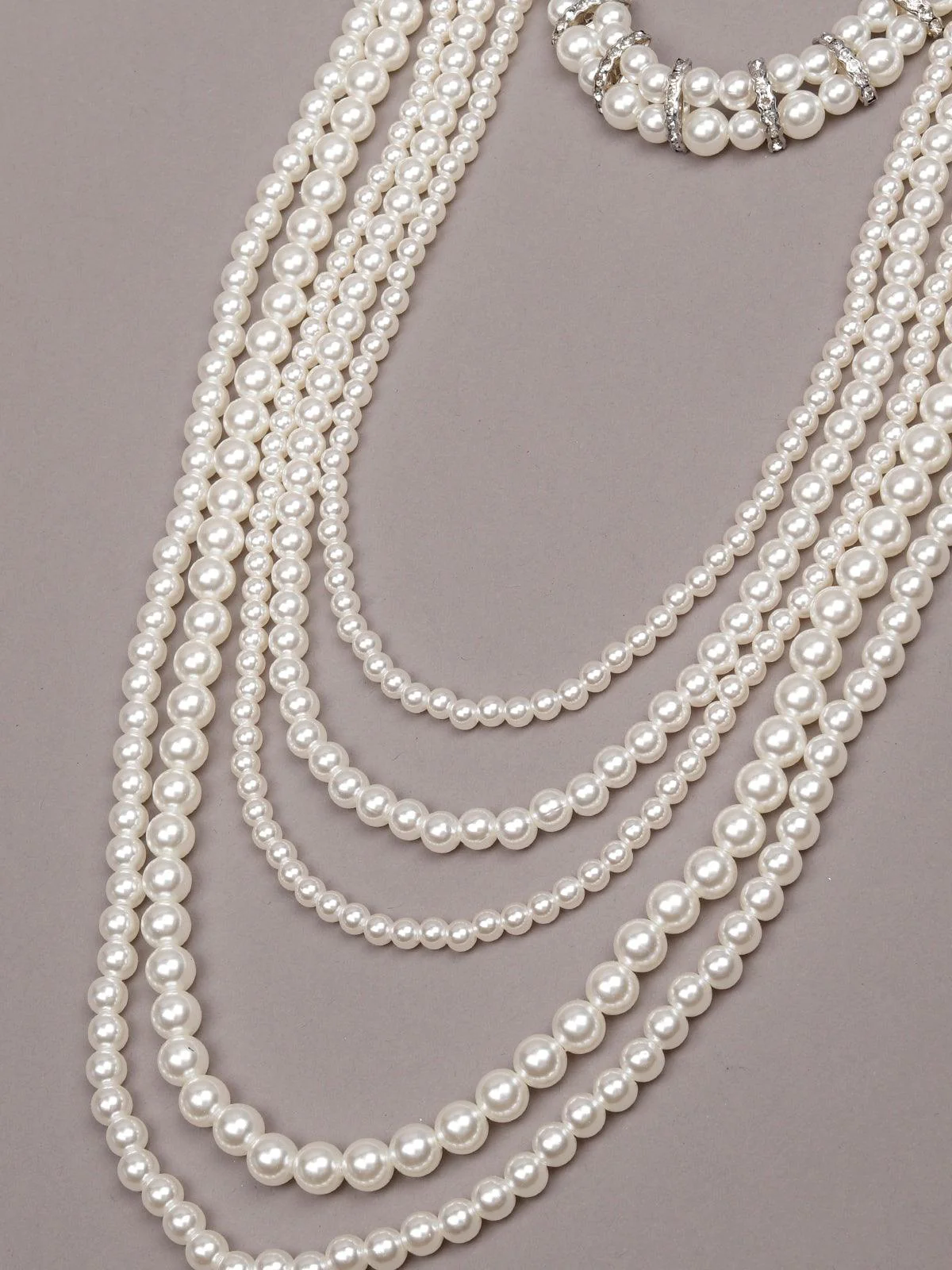 Odette Women White Metal Pearl Necklace - Image 4
