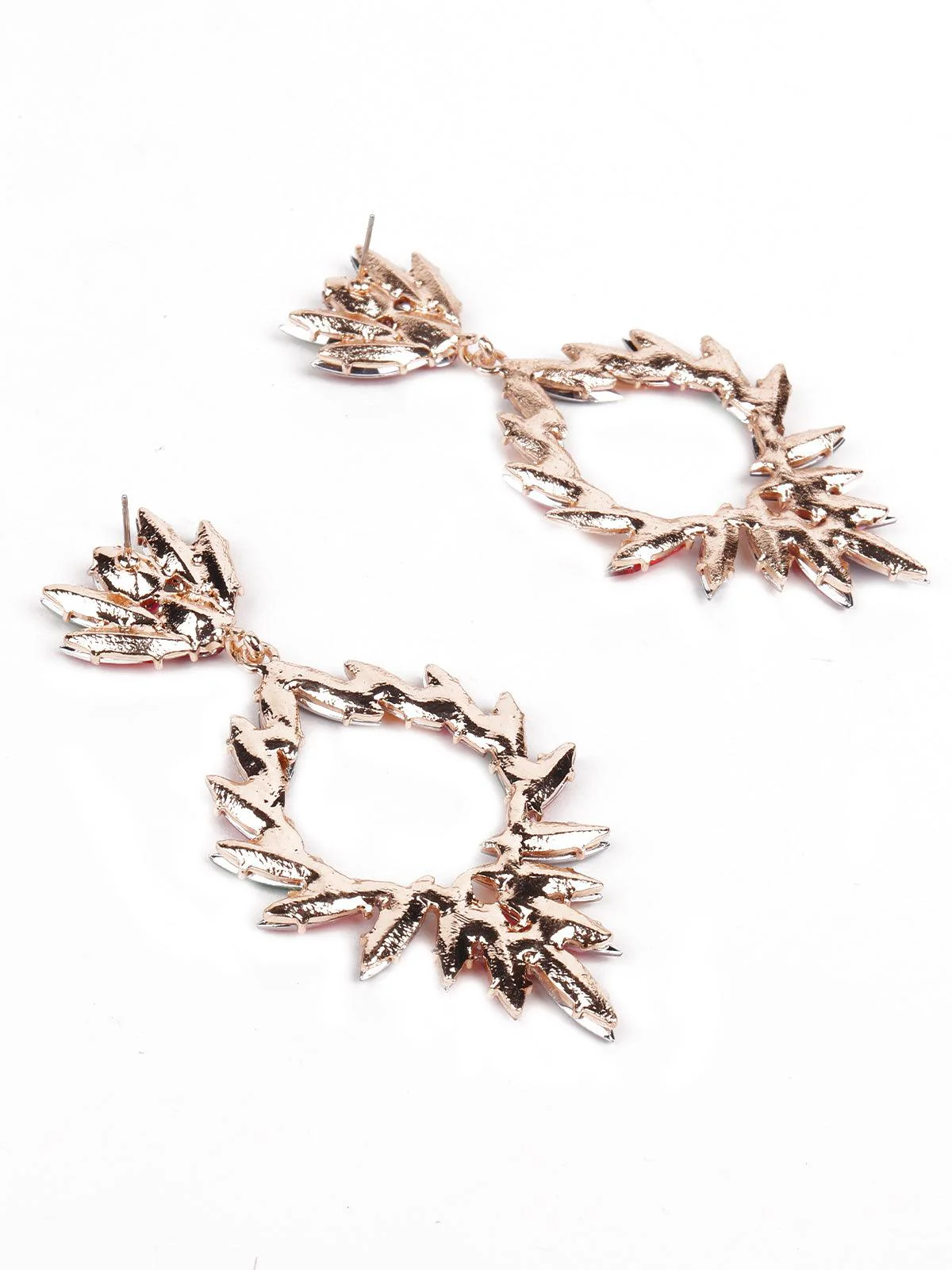 Odette Women Multicoloured Crystal Metal Drop Earrings - Image 6