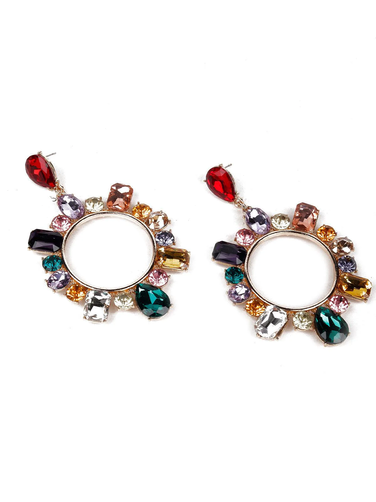 Odette Women Multicoloured Metal Earrings - Image 4