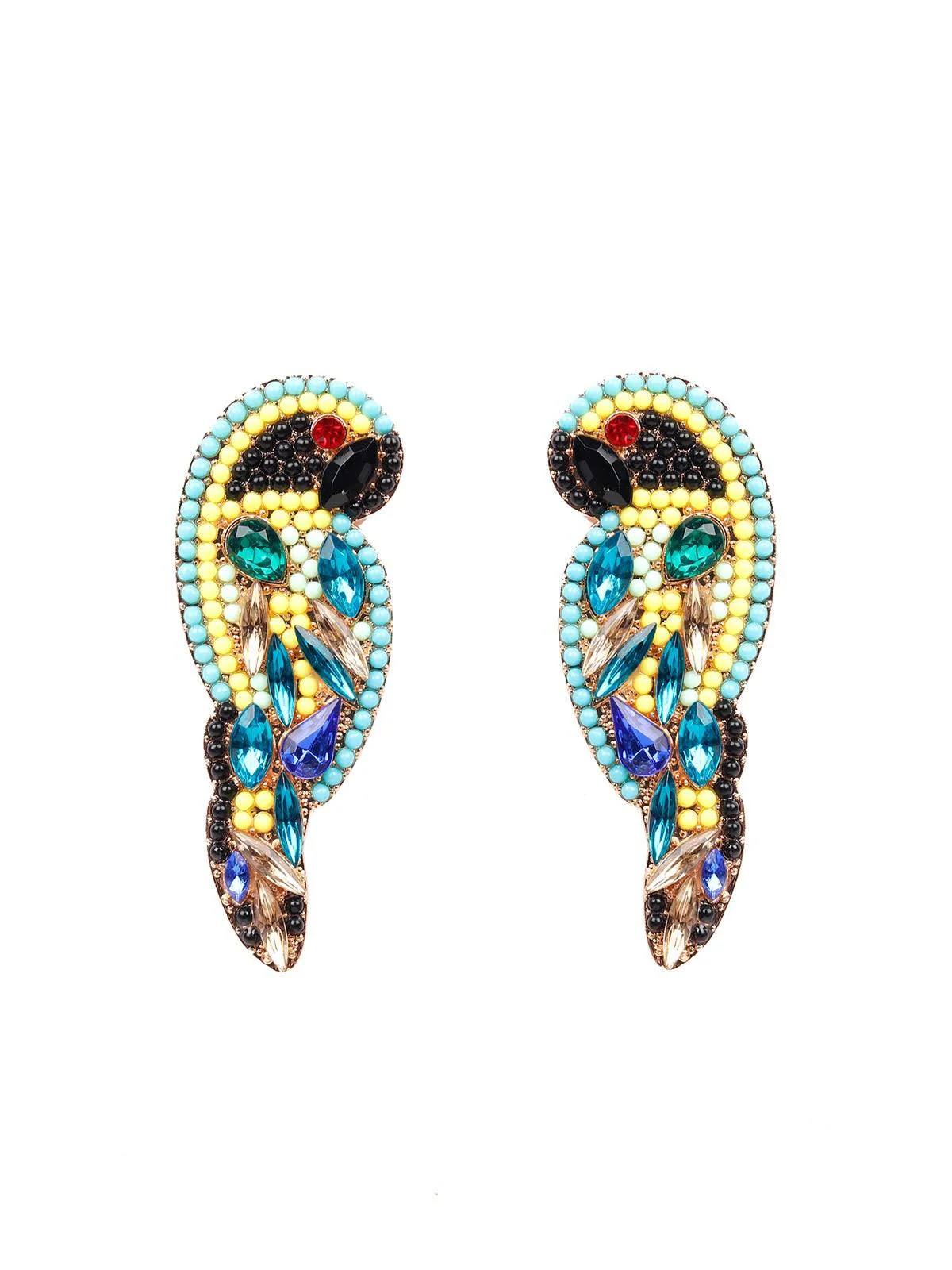 Odette Women Multicoloured Metal Beaded Earrings - Image 3