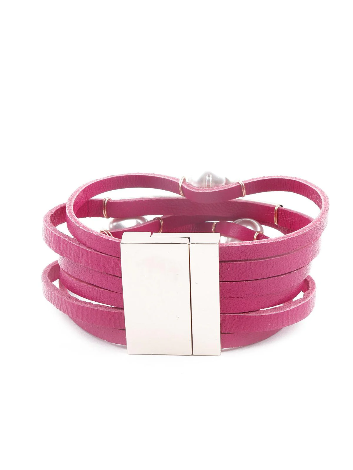 Odette Women Exquisite Pink Layered Embellished Bracelet - Image 6