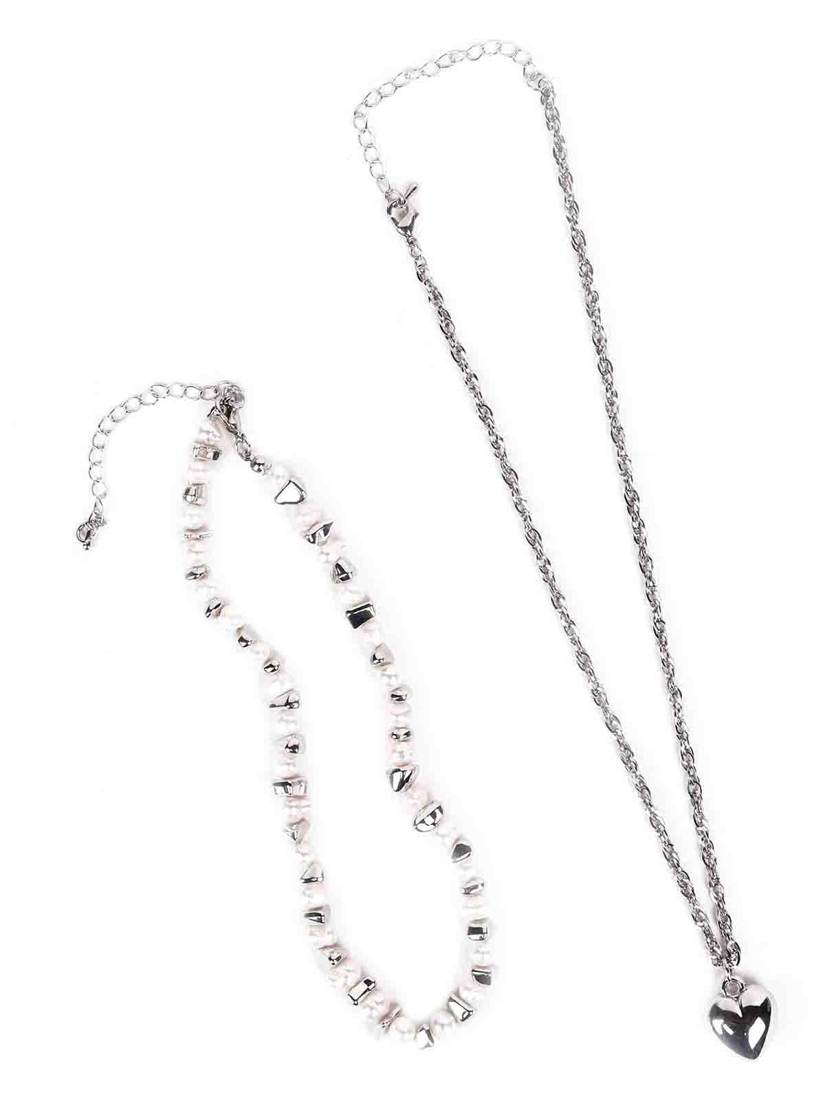 Odette Women Silver Two-Piece Necklace - Image 4