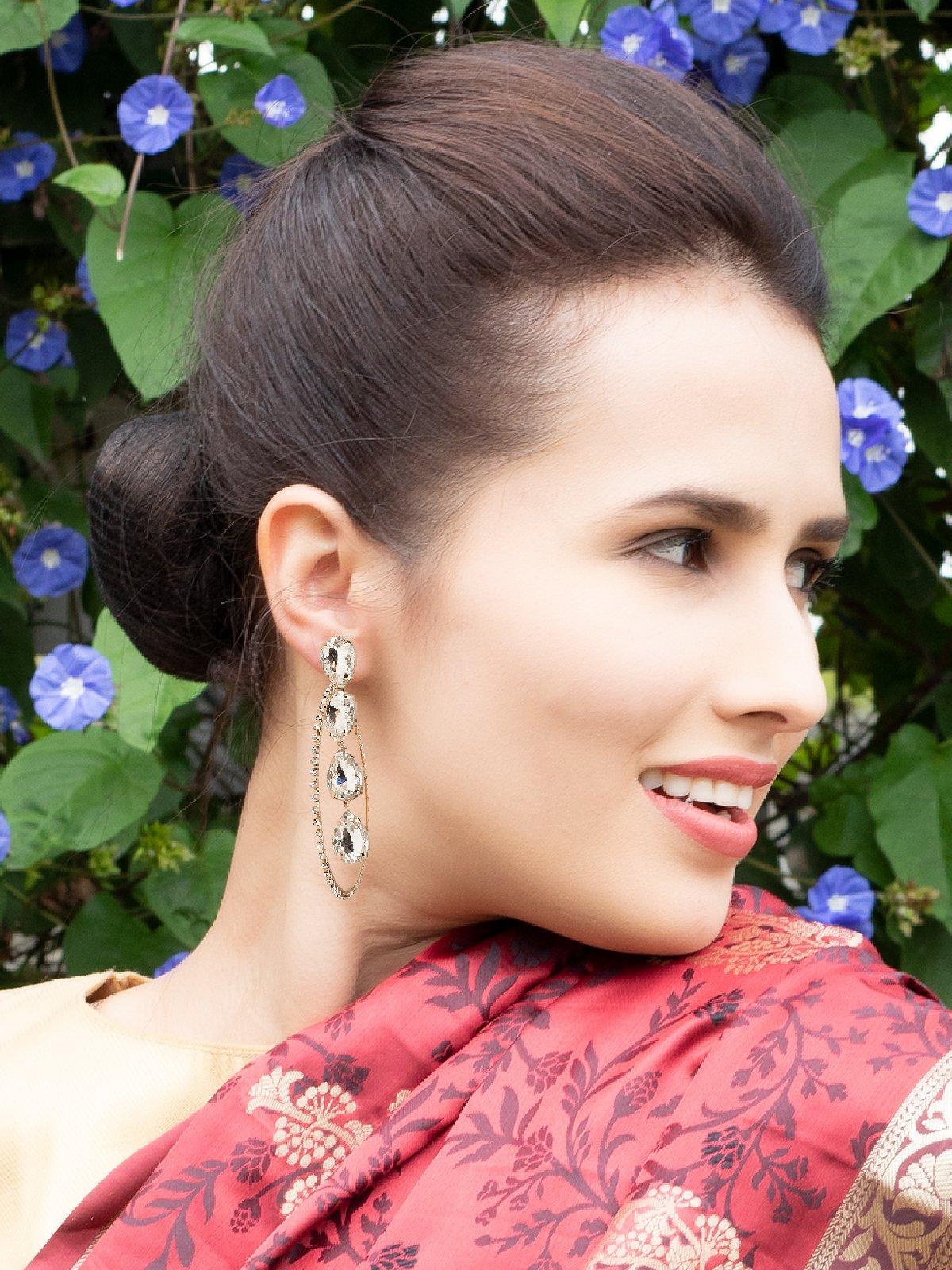 Odette Women Gold Metal Earrings - Image 2
