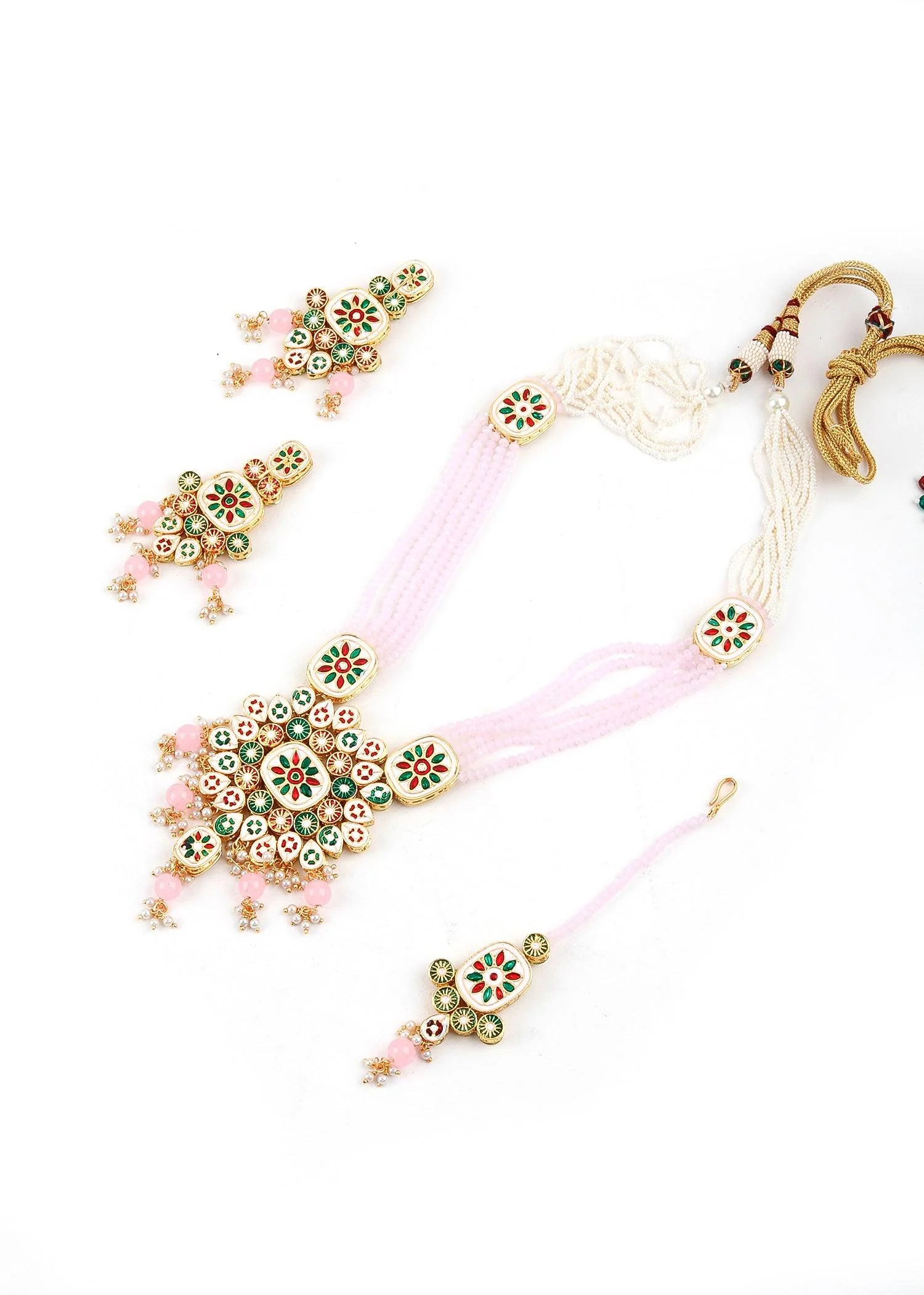 Odette Women Exquisite White Floral Necklace Set - Image 6