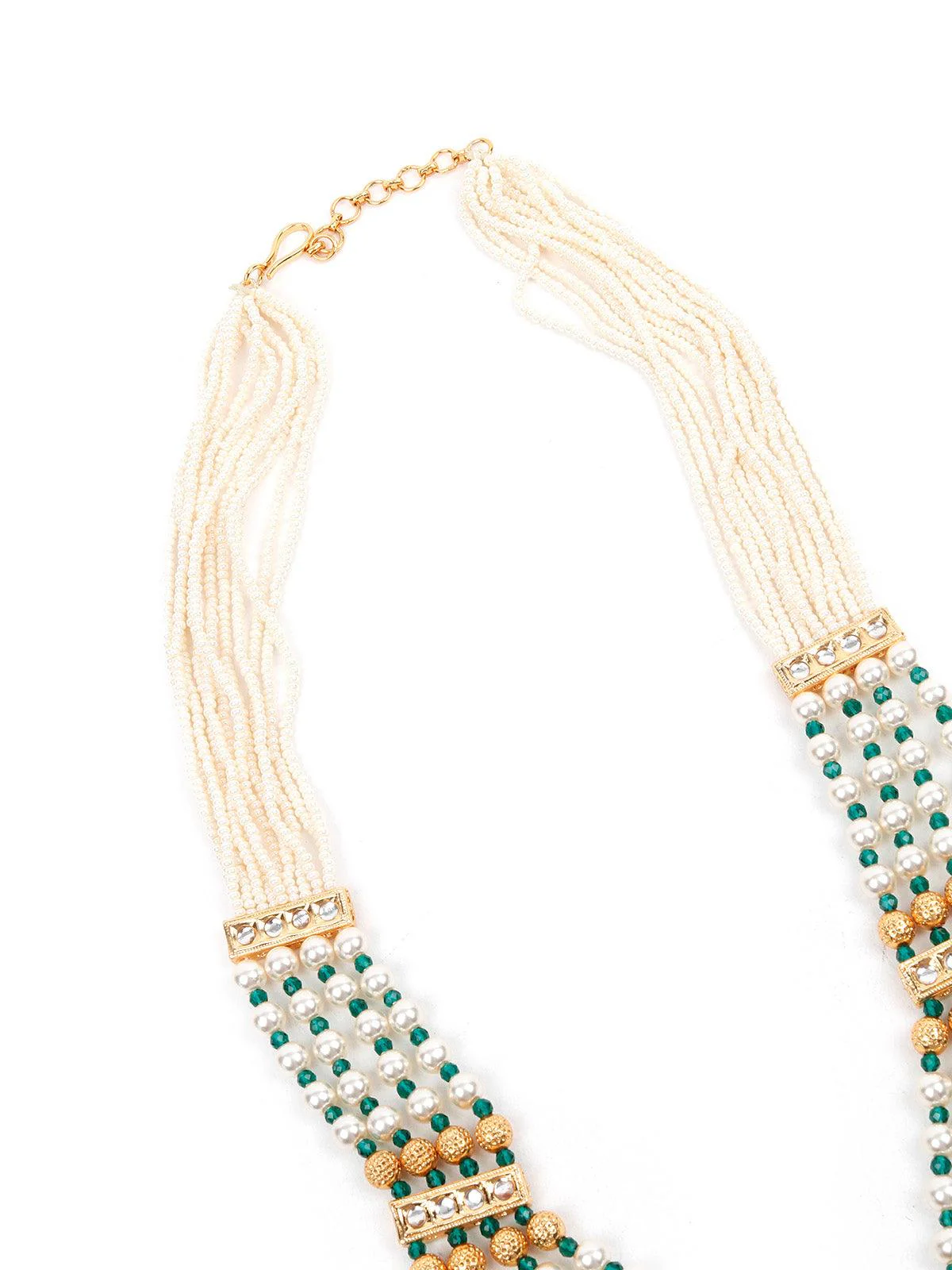 Odette Women Exquisitly Crafted Gold Long Necklace Set - Image 5