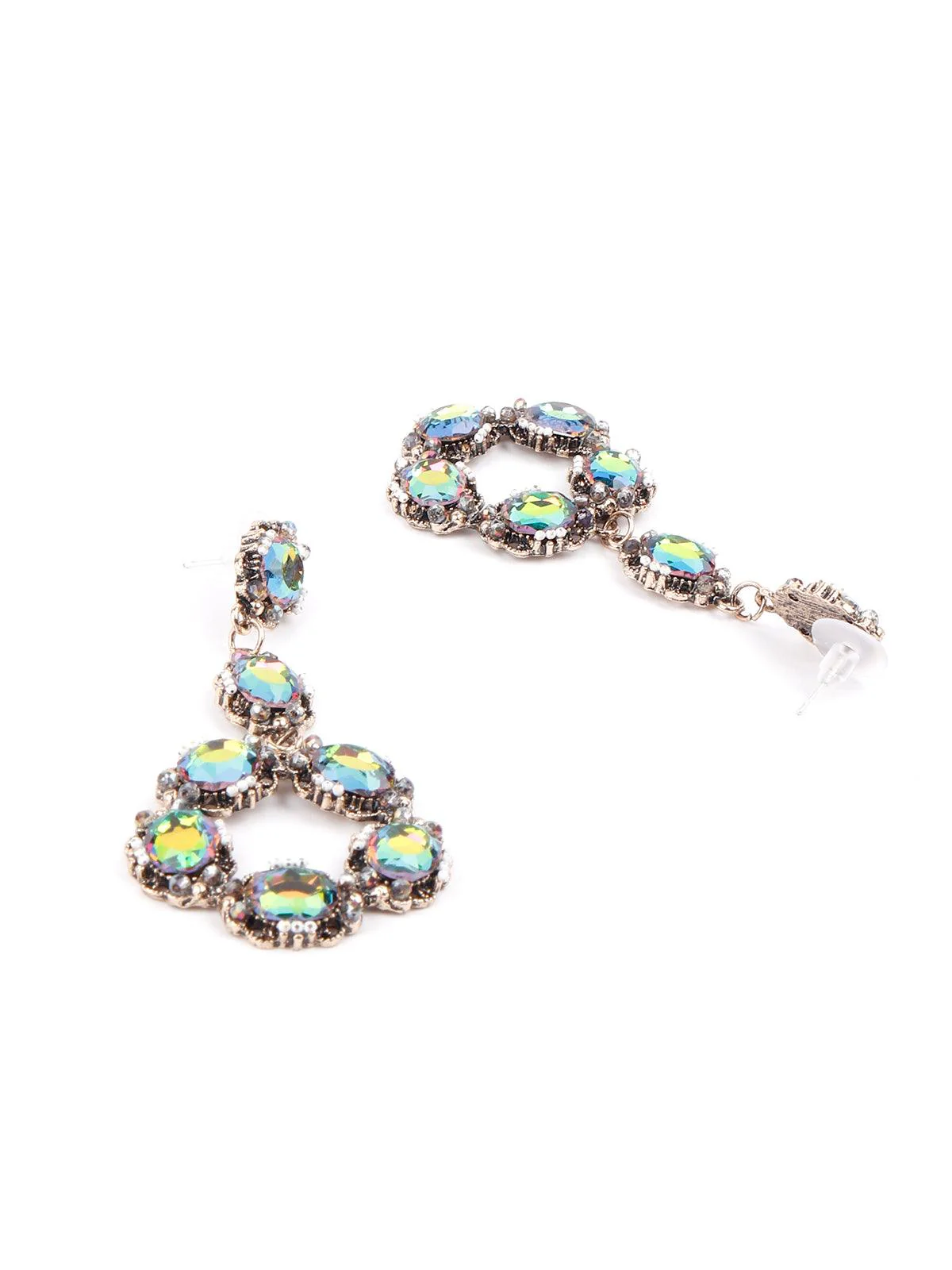 Odette Women Exquiste Rounded Elegant Statement Drop Earrings-Silver - Image 5