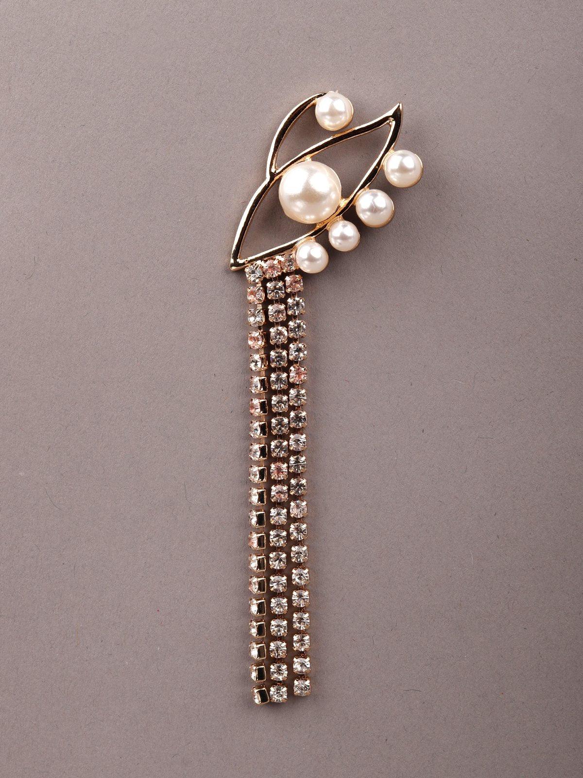 Odette Women Gold Pearl Earrings - Image 4