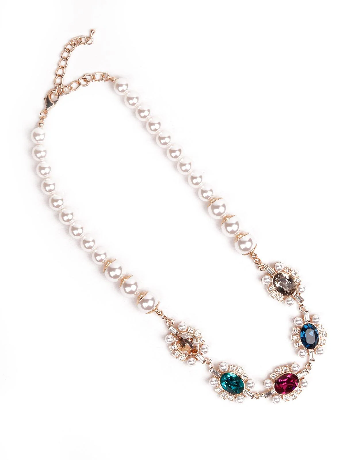 Odette Women Faux Pearl Chic Necklace Embellished - Image 4