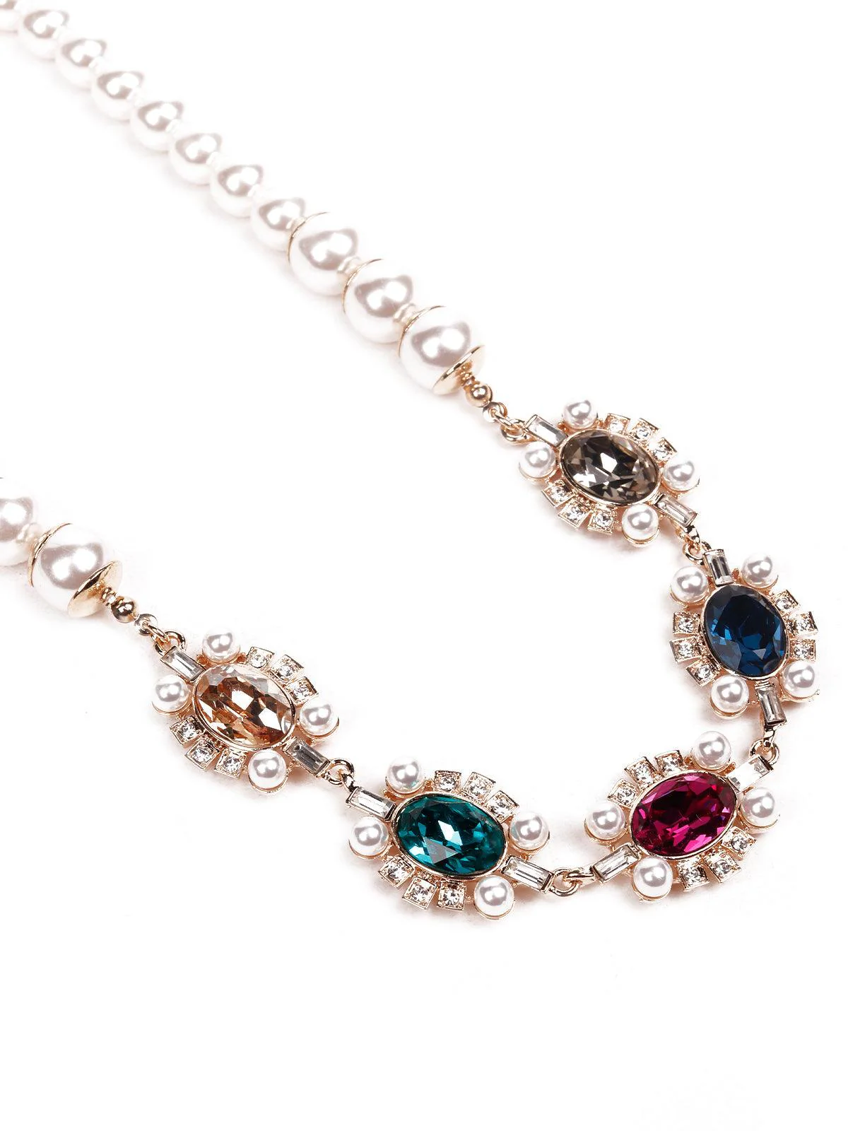 Odette Women Faux Pearl Chic Necklace Embellished - Image 5