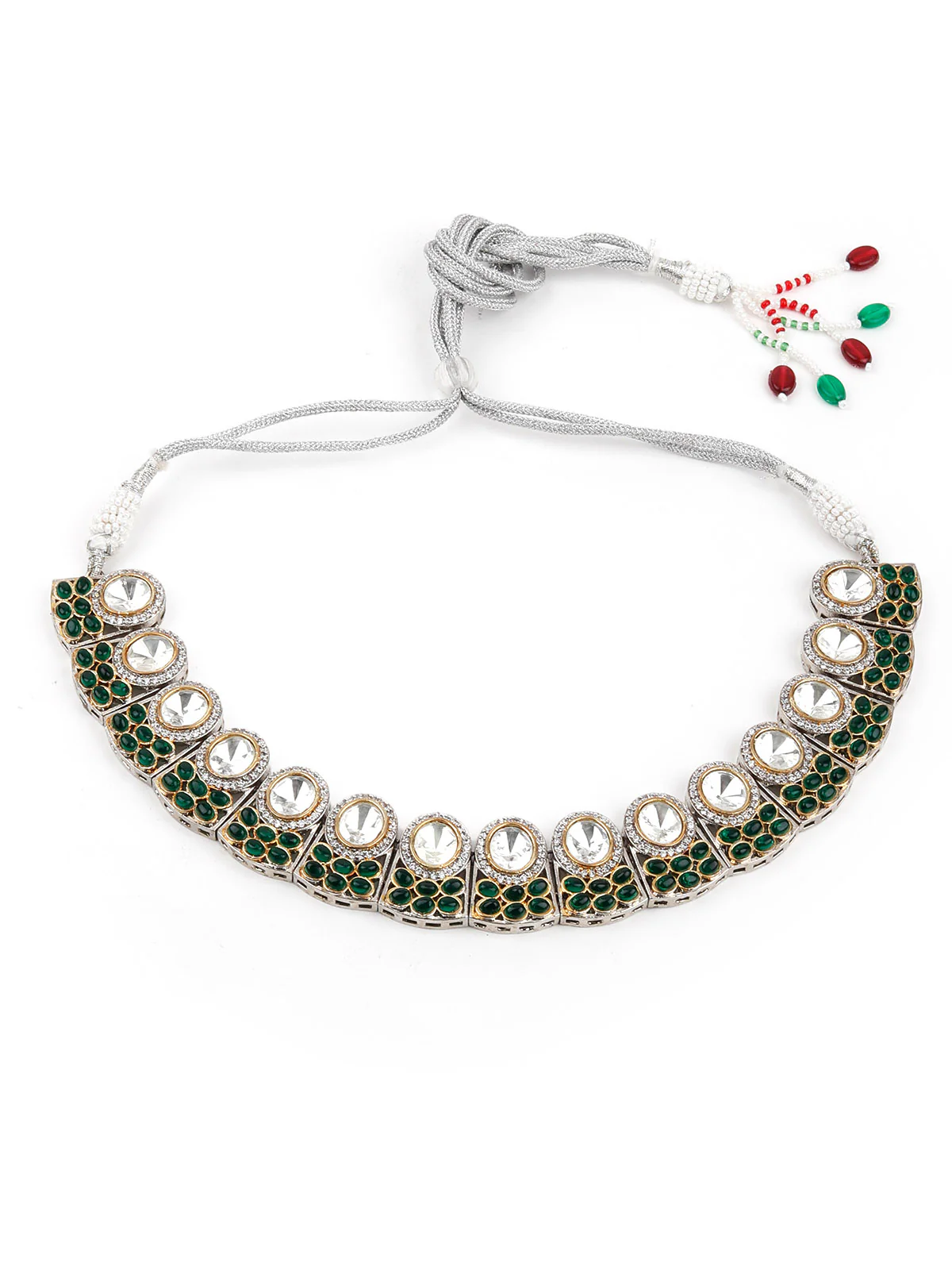 Odette Women Faux Stones Studded Choker Necklace Set - Image 4