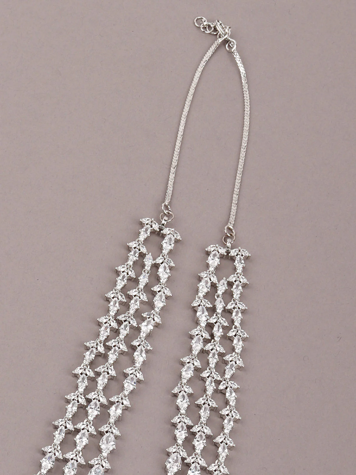 Odette Women Faux White Stones Studded Necklace Set - Image 4