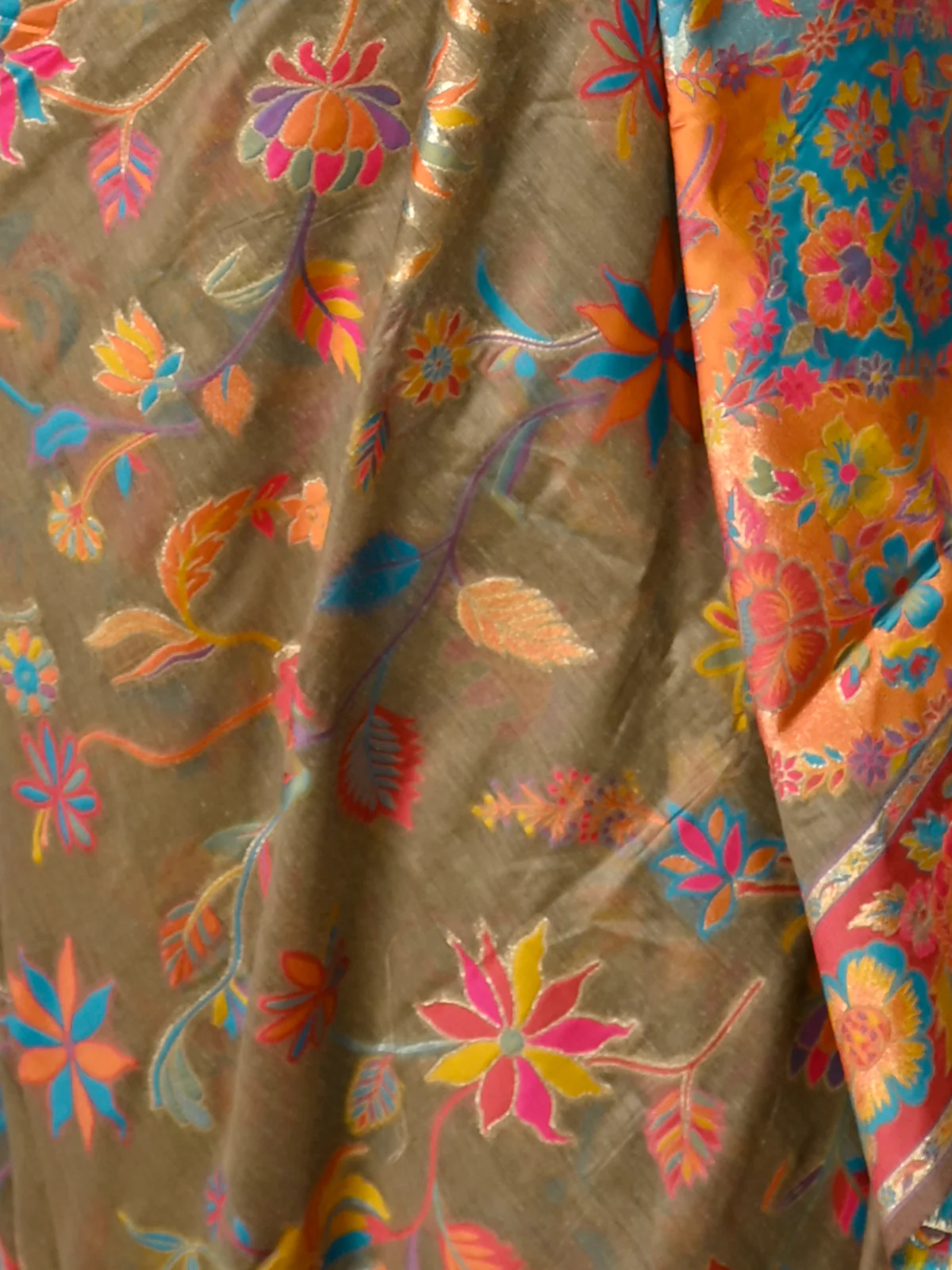 Odette Women Festive Brown Silk Blend Woven Saree With Unstitched Blouse - Image 5