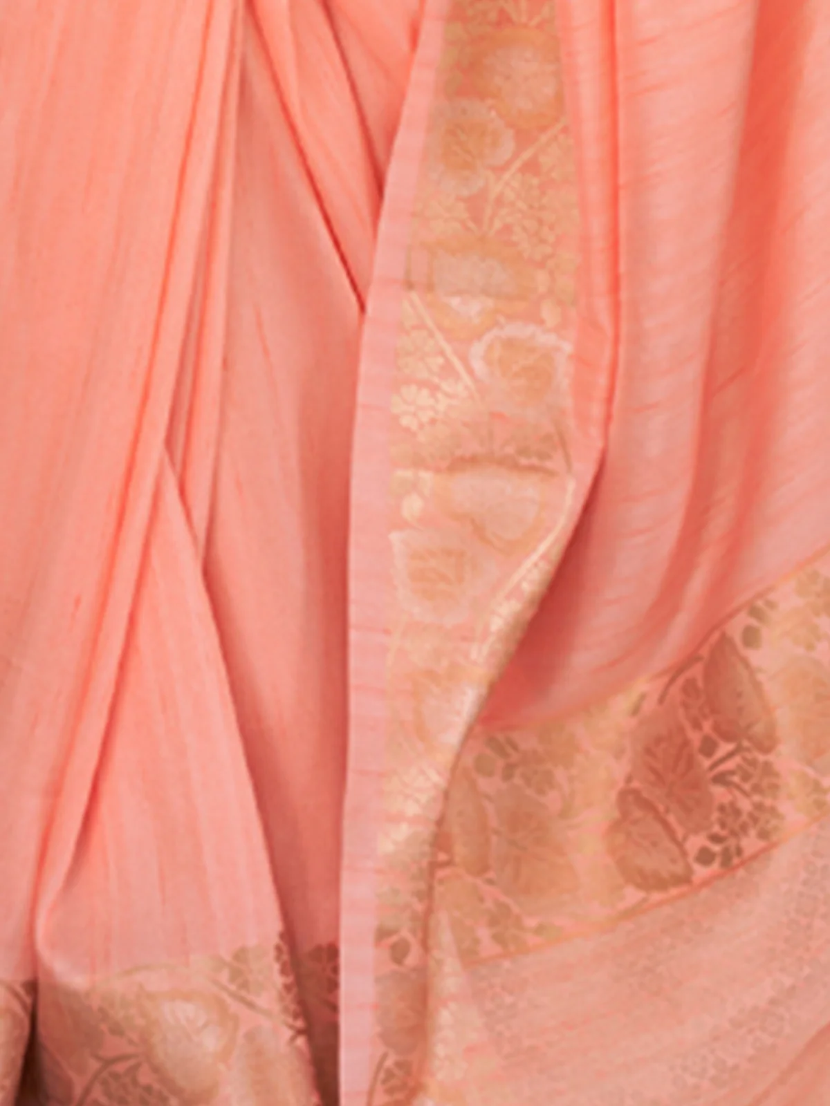 Odette Women Festive Peach Silk Blend Woven Saree With Unstitched Blouse - Image 5