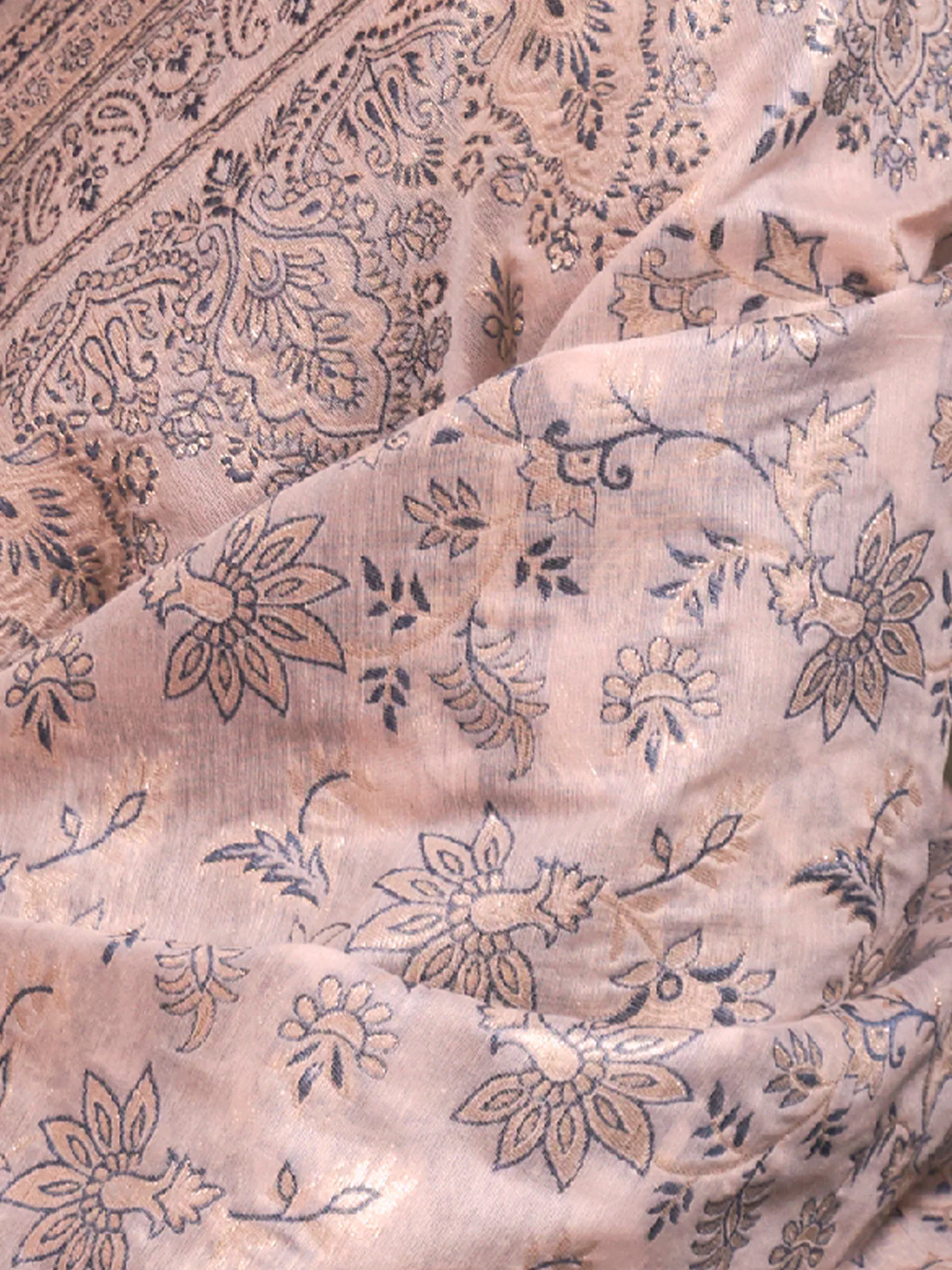 Odette Women Festive Pink Silk Blend Woven Saree With Unstitched Blouse - Image 5