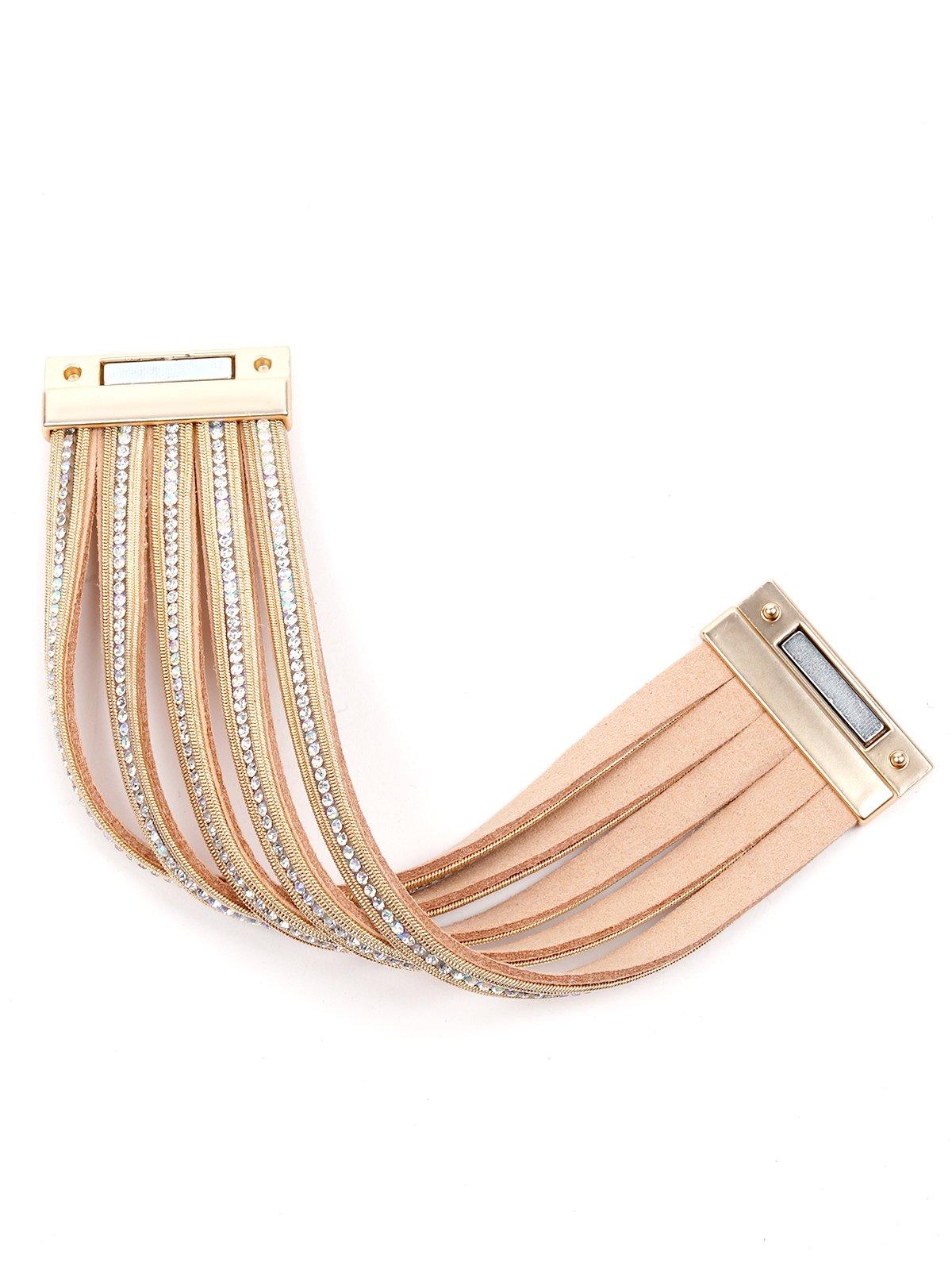 Odette Women Gold Faux Leather Bracelet - Image 4