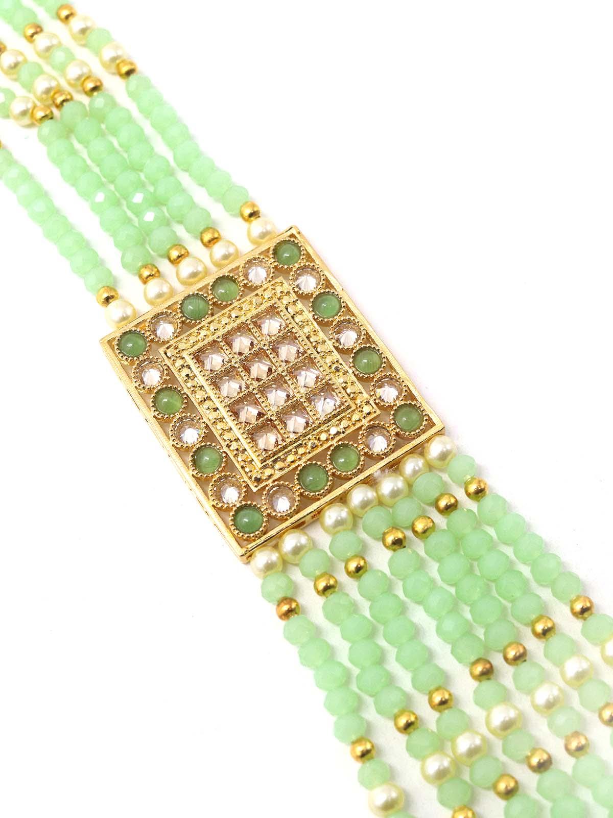 Odette Women Flaunting Green Beads And Pearl Necklace - Image 5