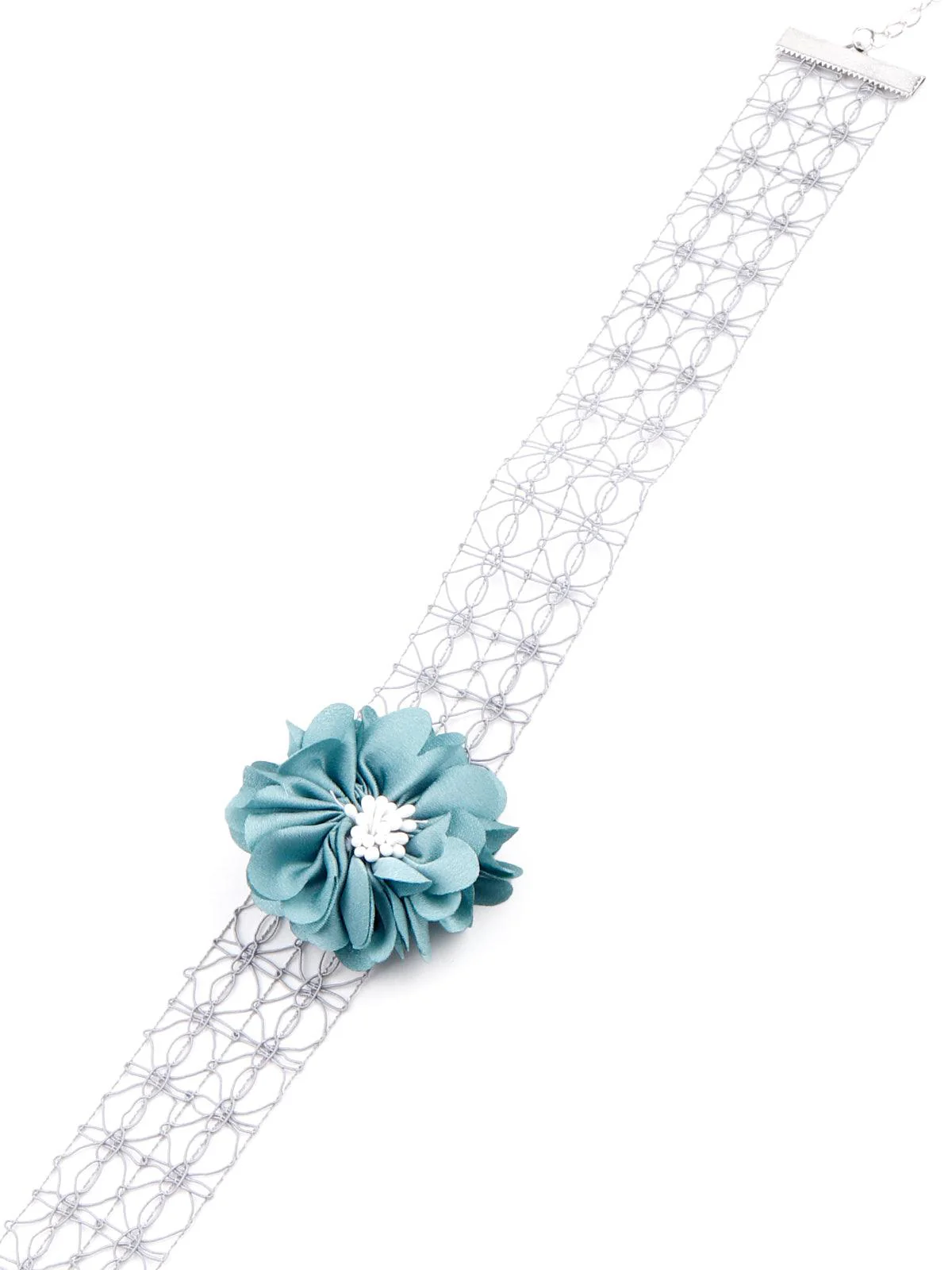 Odette Floral Blue Necklace For Women - Image 4