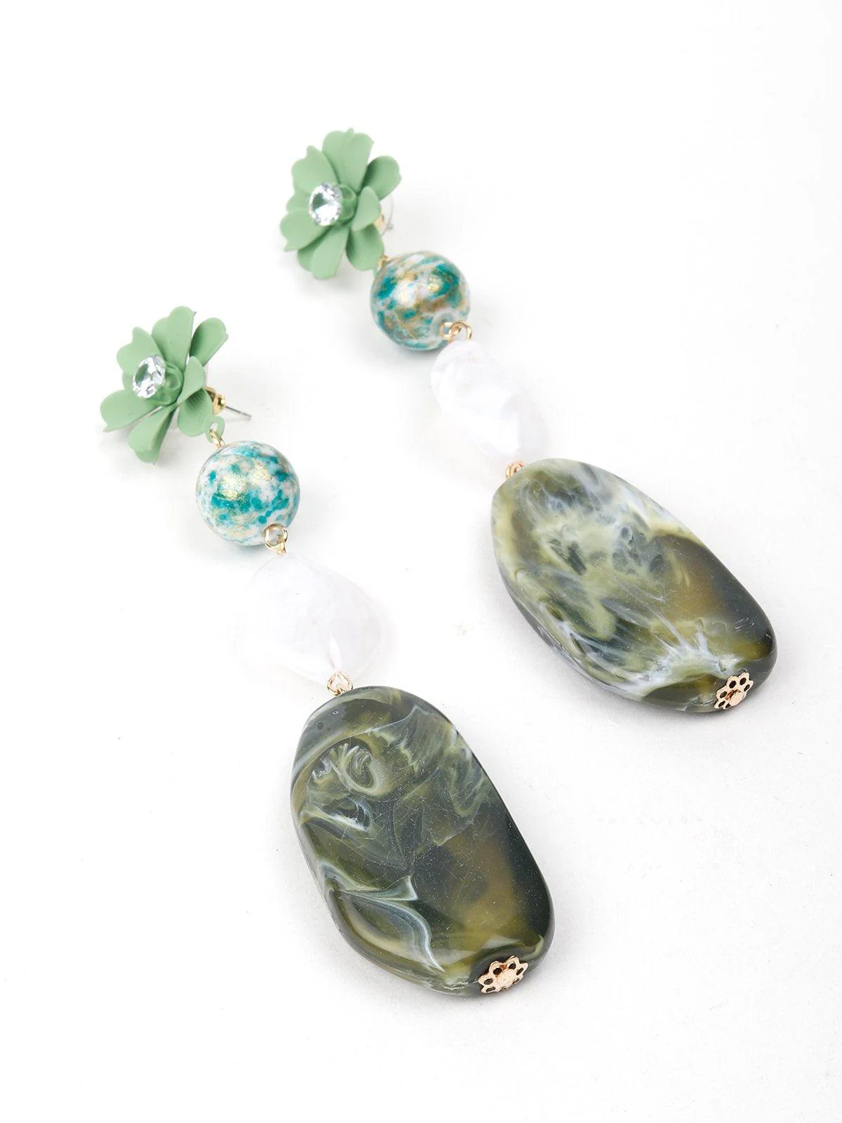 Odette Women Green Metal Earrings - Image 5