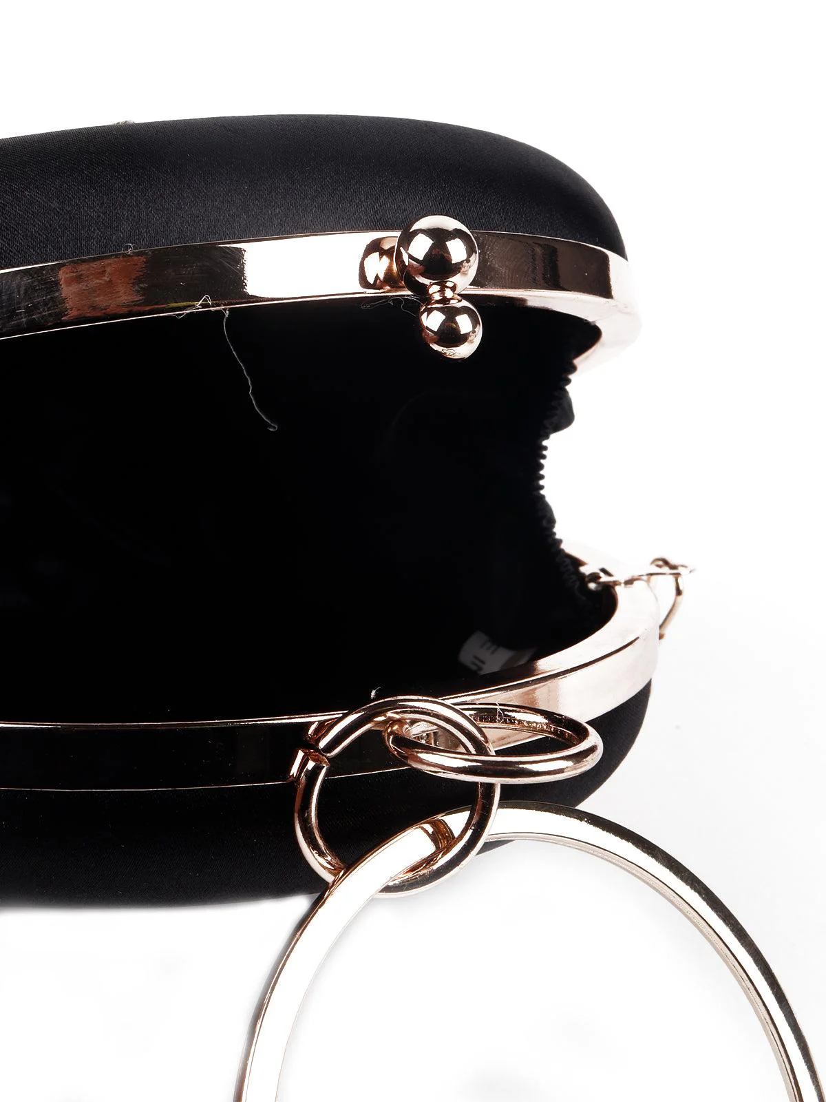 Odette Women Floral Jet Black Rounded Stylish Sling Bag - Image 7