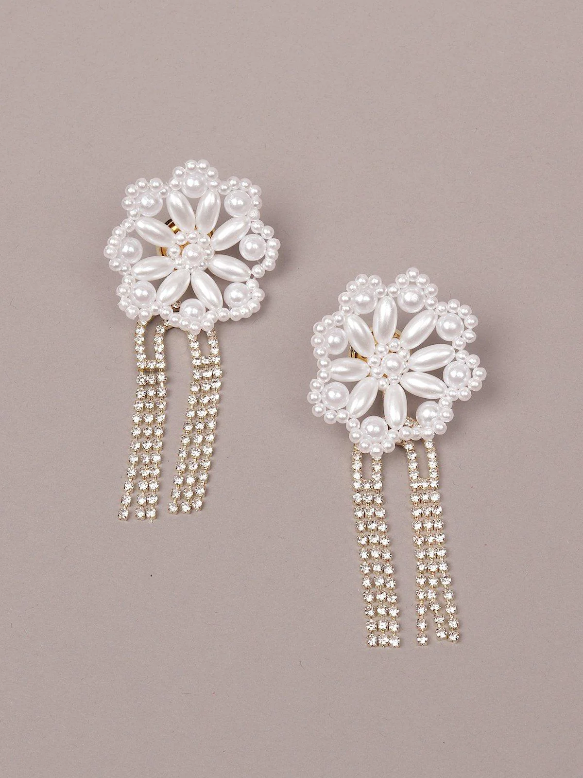 Odette Women Gold White And Black Metal Earrings - Image 6