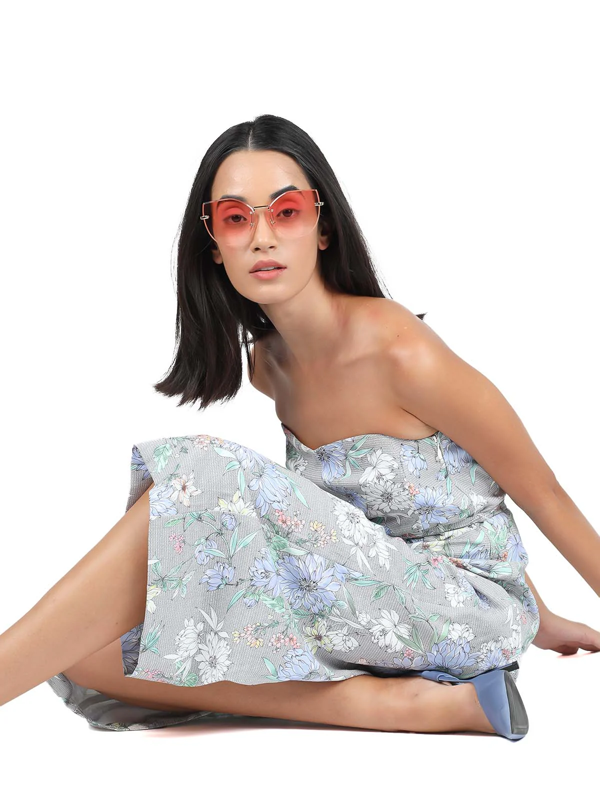 Odette Frameless Pink Shaded Sunglasses For Women - Image 2
