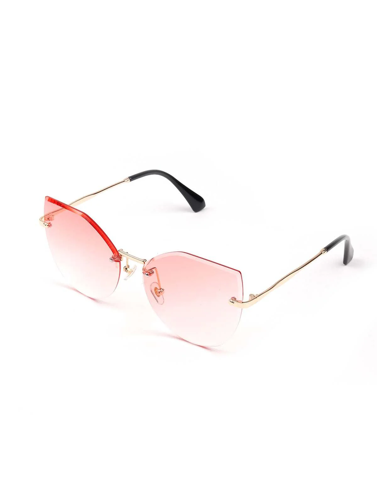 Odette Frameless Pink Shaded Sunglasses For Women - Image 4