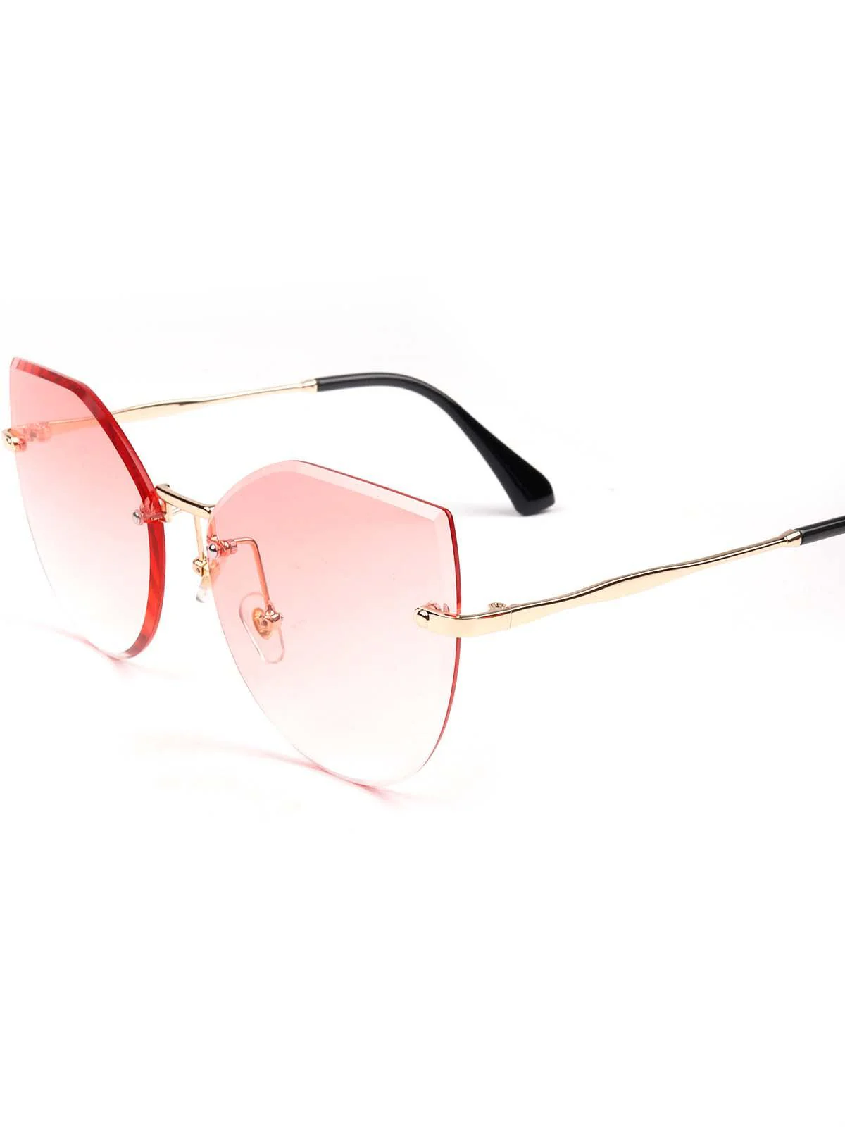 Odette Frameless Pink Shaded Sunglasses For Women - Image 5