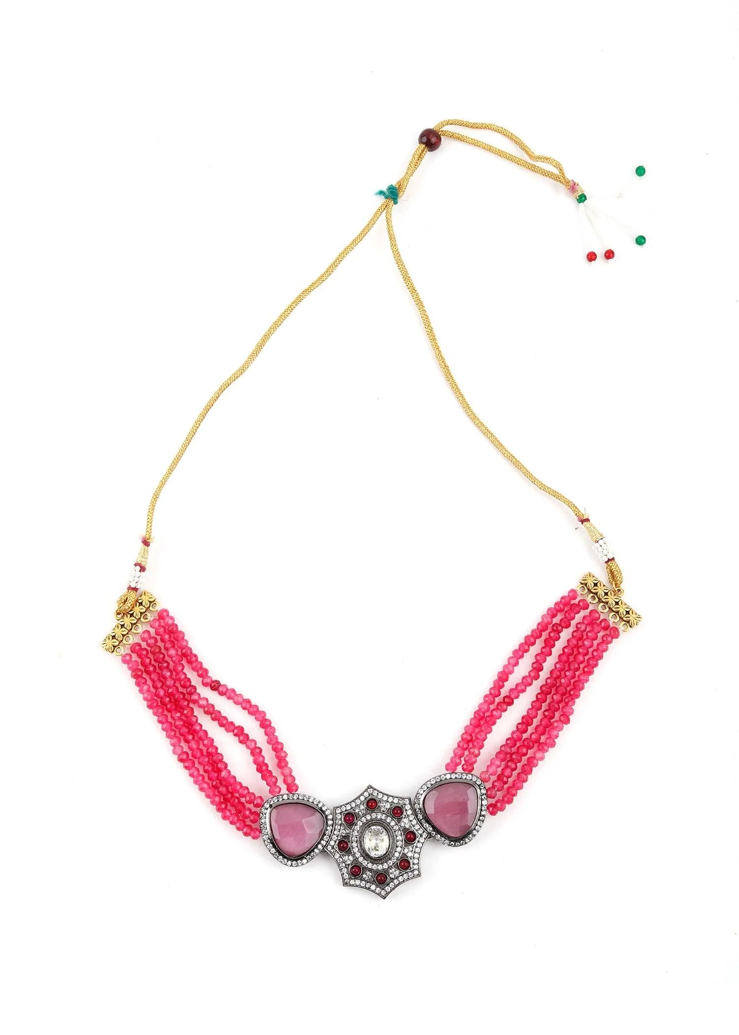 Odette Women Fresh Pink Necklace Set - Image 4