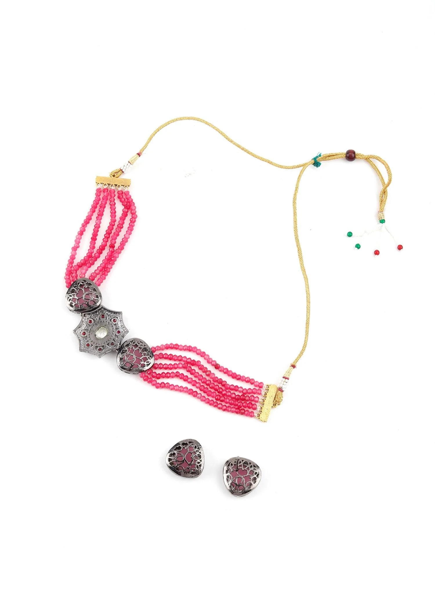 Odette Women Fresh Pink Necklace Set - Image 5