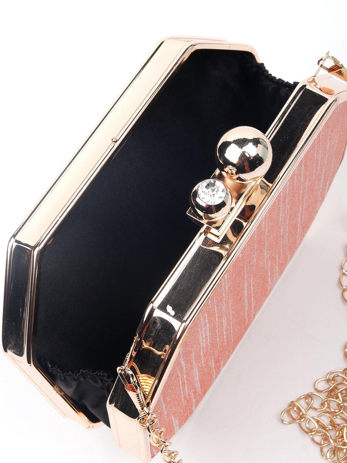 Odette Women Pink Metal Sling Bag - Image 6