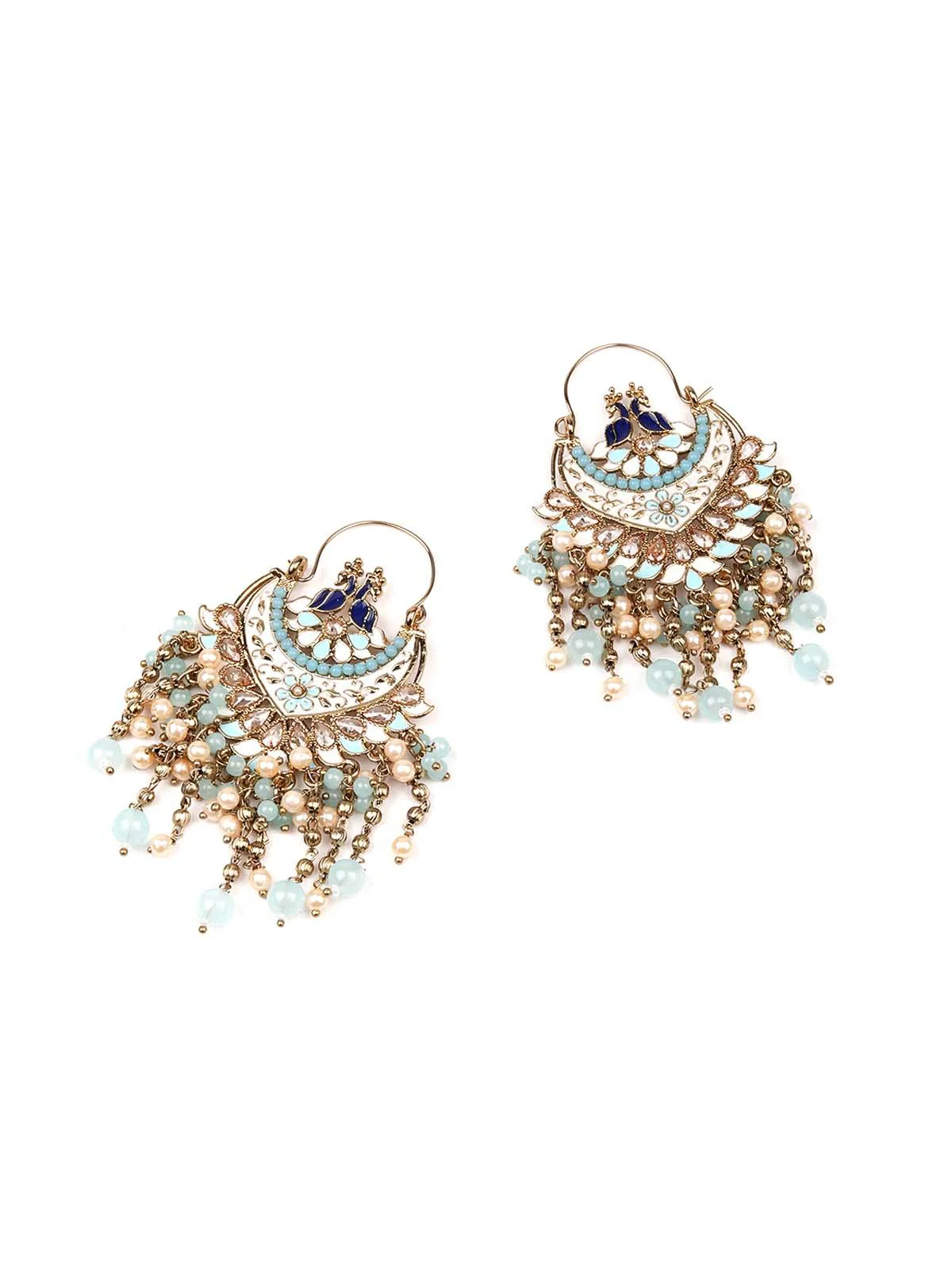 Odette Women Gorgeous Statement Green Drop Earrings - Image 3