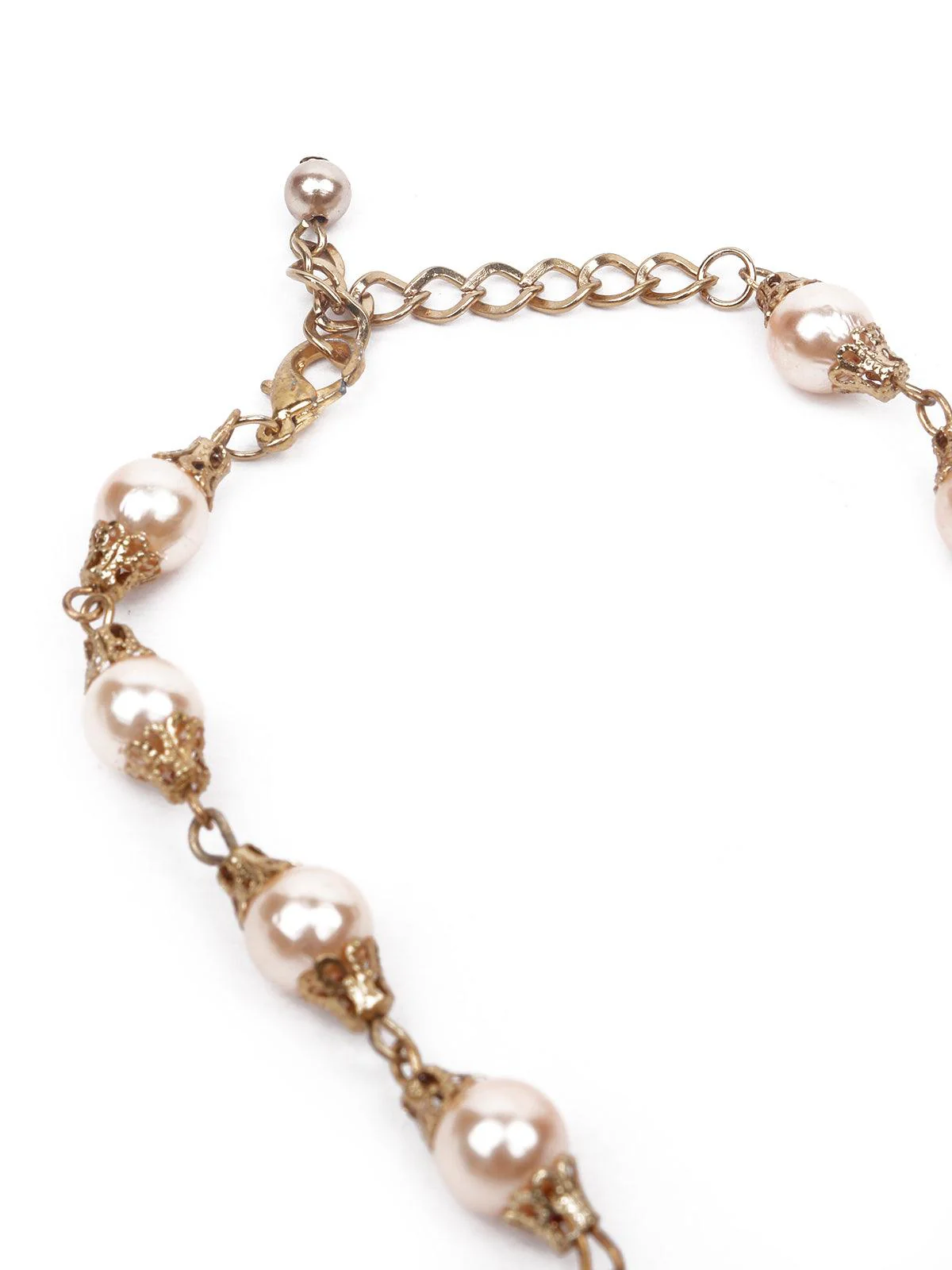 Odette Women Gold Beaded Pendant Necklace Set - Image 6
