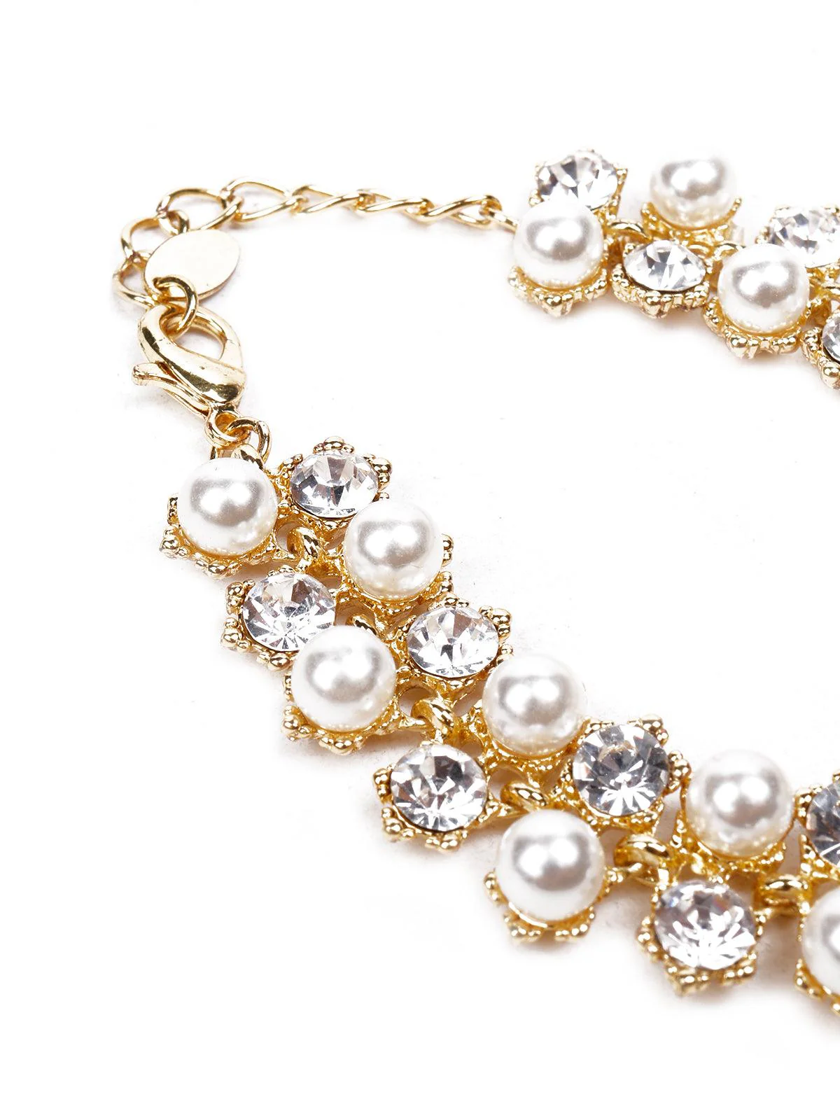 Odette Women Gold Bracelet With Crystals And Pearls - Image 4