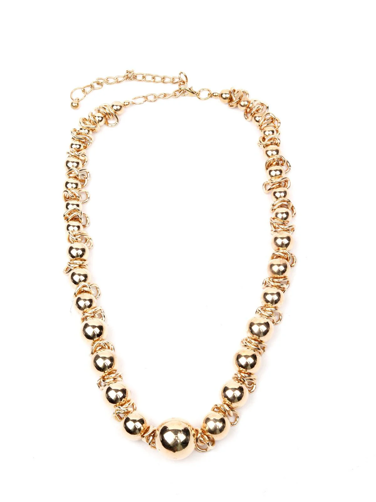 Odette Women Gold Classic Roundedmetal Necklace - Image 3