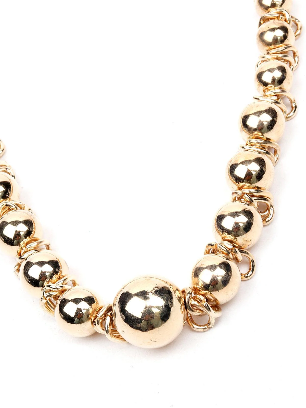 Odette Women Gold Classic Roundedmetal Necklace - Image 5