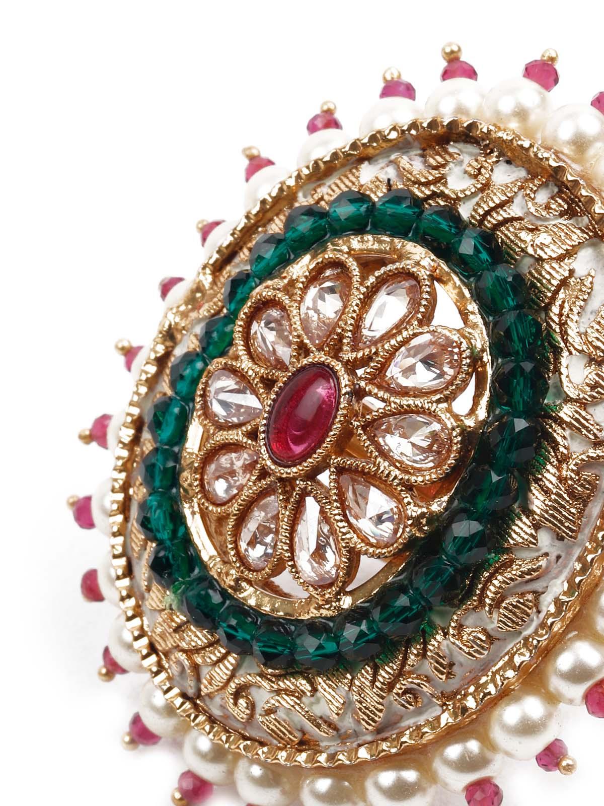 Odette Women Gold Embellished Ring - Image 5