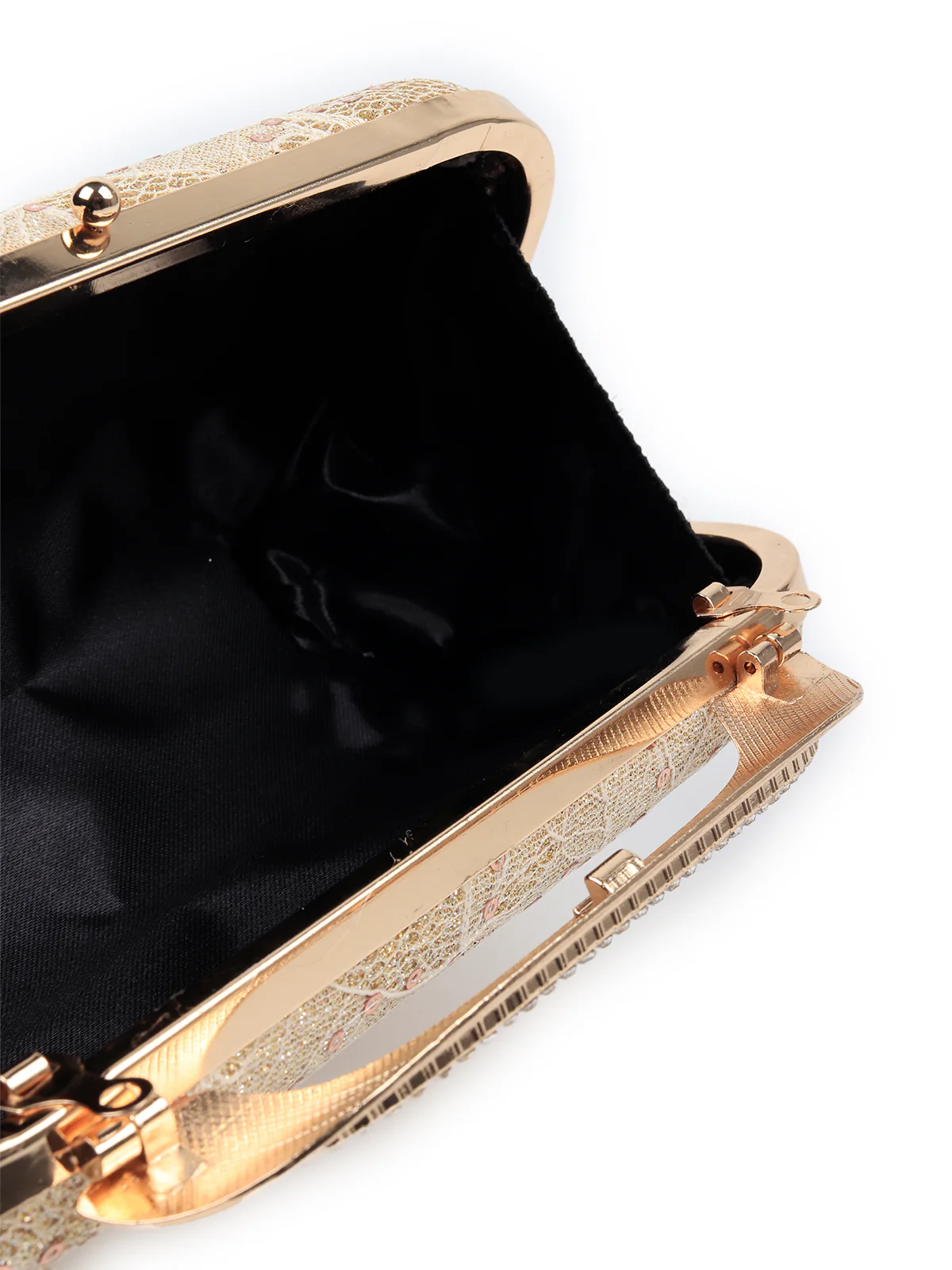 Odette Women Gold Embroidered Bridal Clutch - Image 6