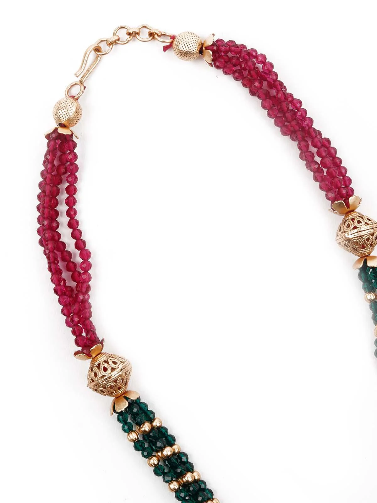 Odette Women Multicolored Ethnic Long Necklace Set - Image 6