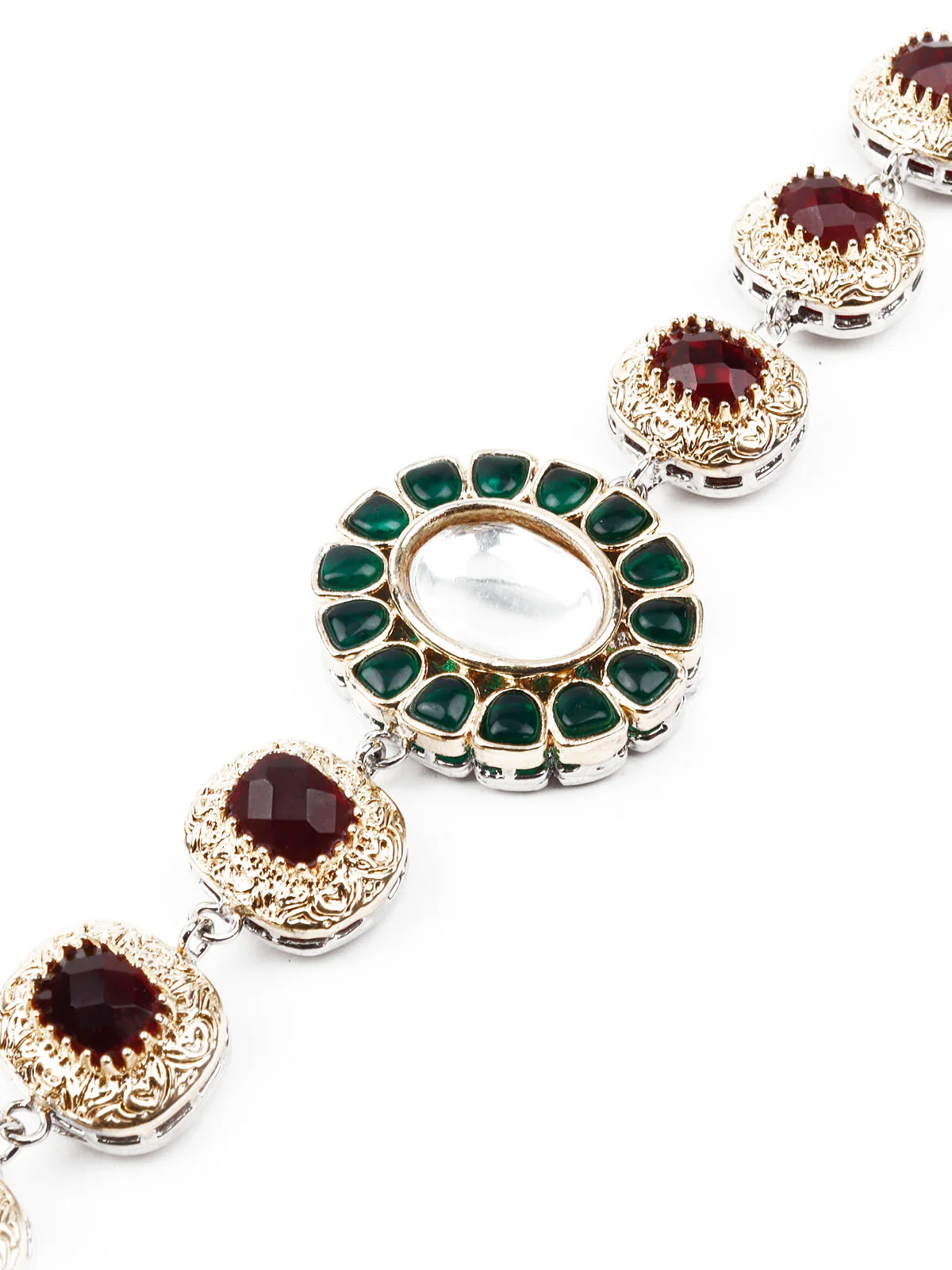 Odette Women Gold Faux Stone Studded Imitation Bracelet - Image 5