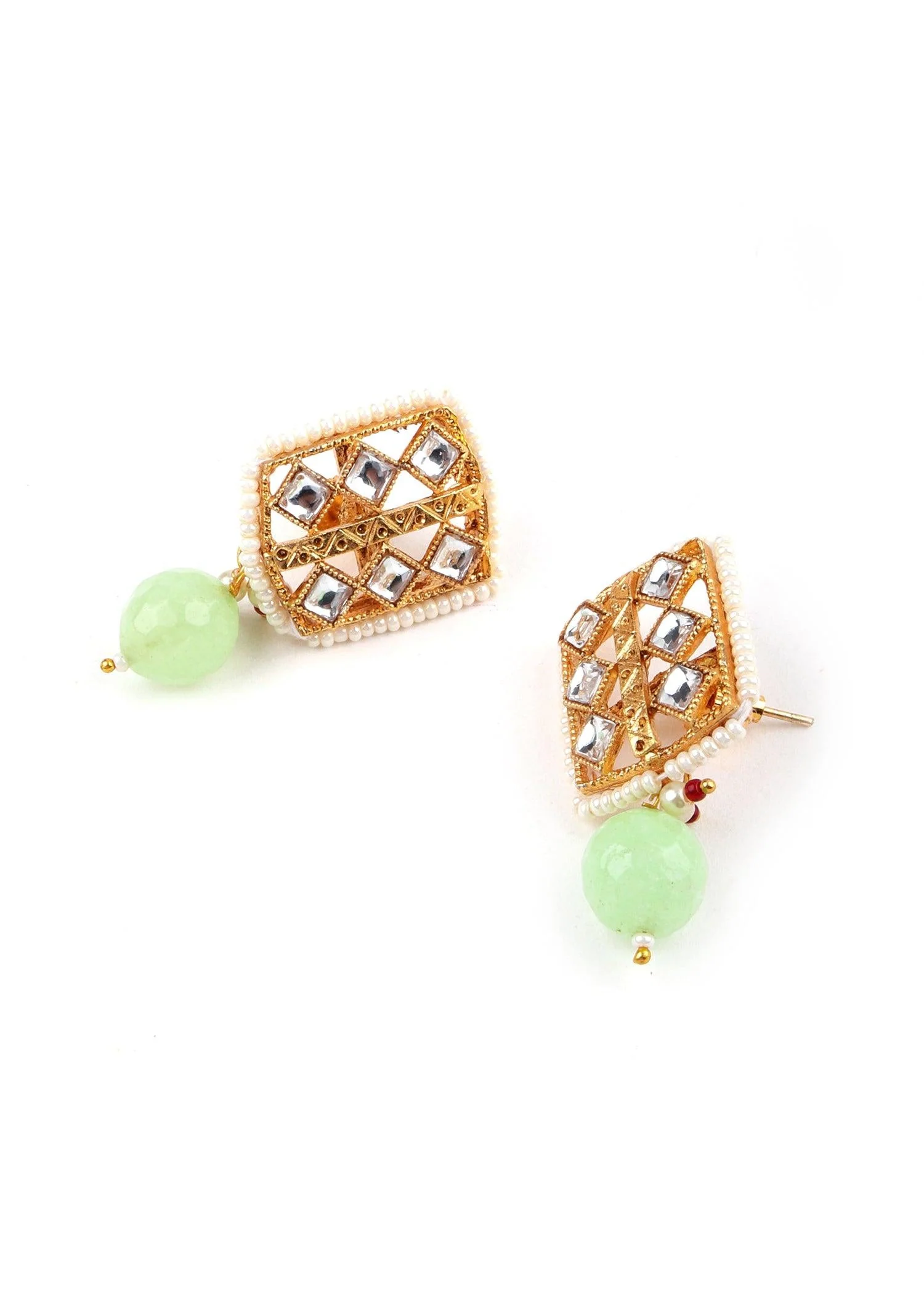 Odette Women Gold Green Traditional Choker Set - Image 5