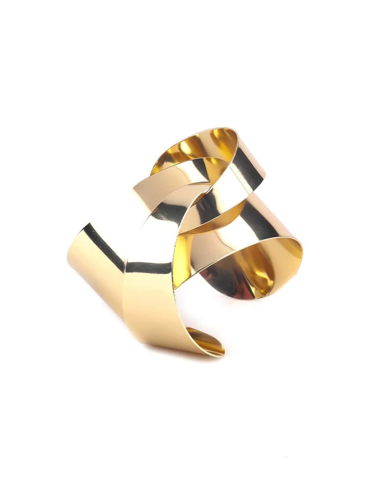 Odette Gold Textured Elegant Bracelet For Women - Image 6
