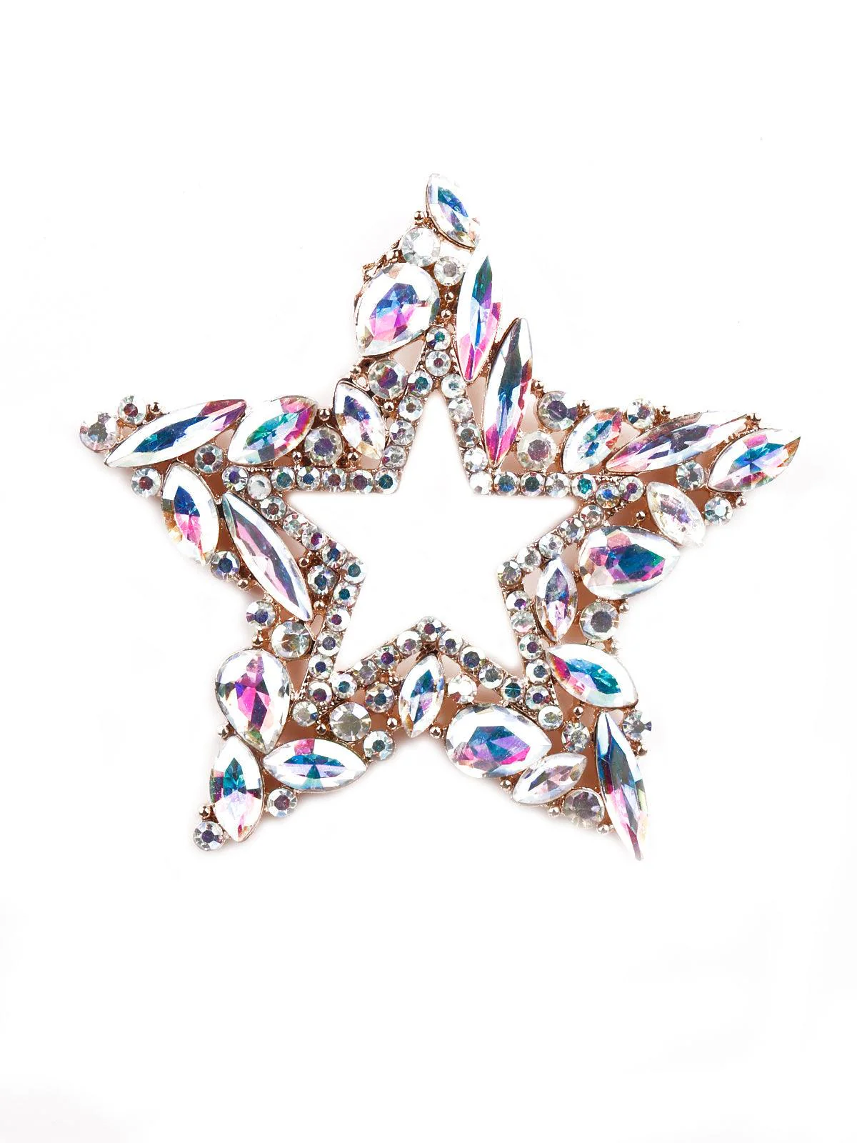 Odette Women Gold Textured Star Metal Earrings - Image 5
